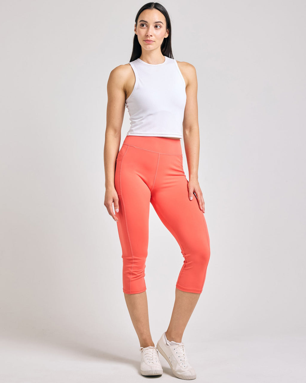 4 Pack: Women's Capri Leggings with Pockets (Available in Plus Size)
