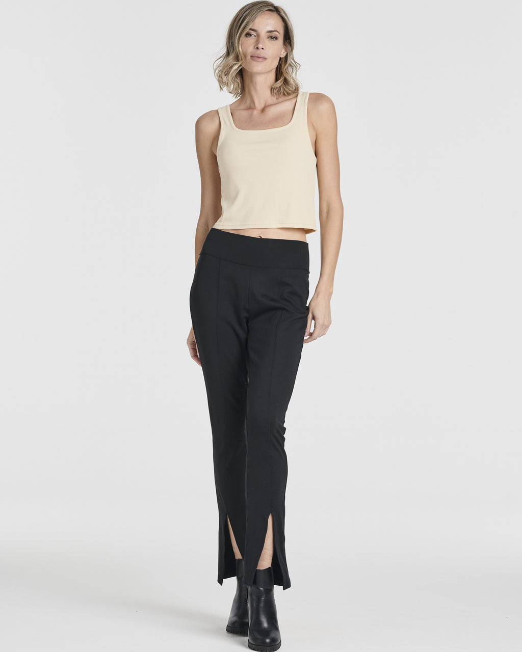 Real Essentials 5 Pack: Women's Soft Knit Ribbed Square Neck Cropped Tank Top - Sleeveless Crop Tops