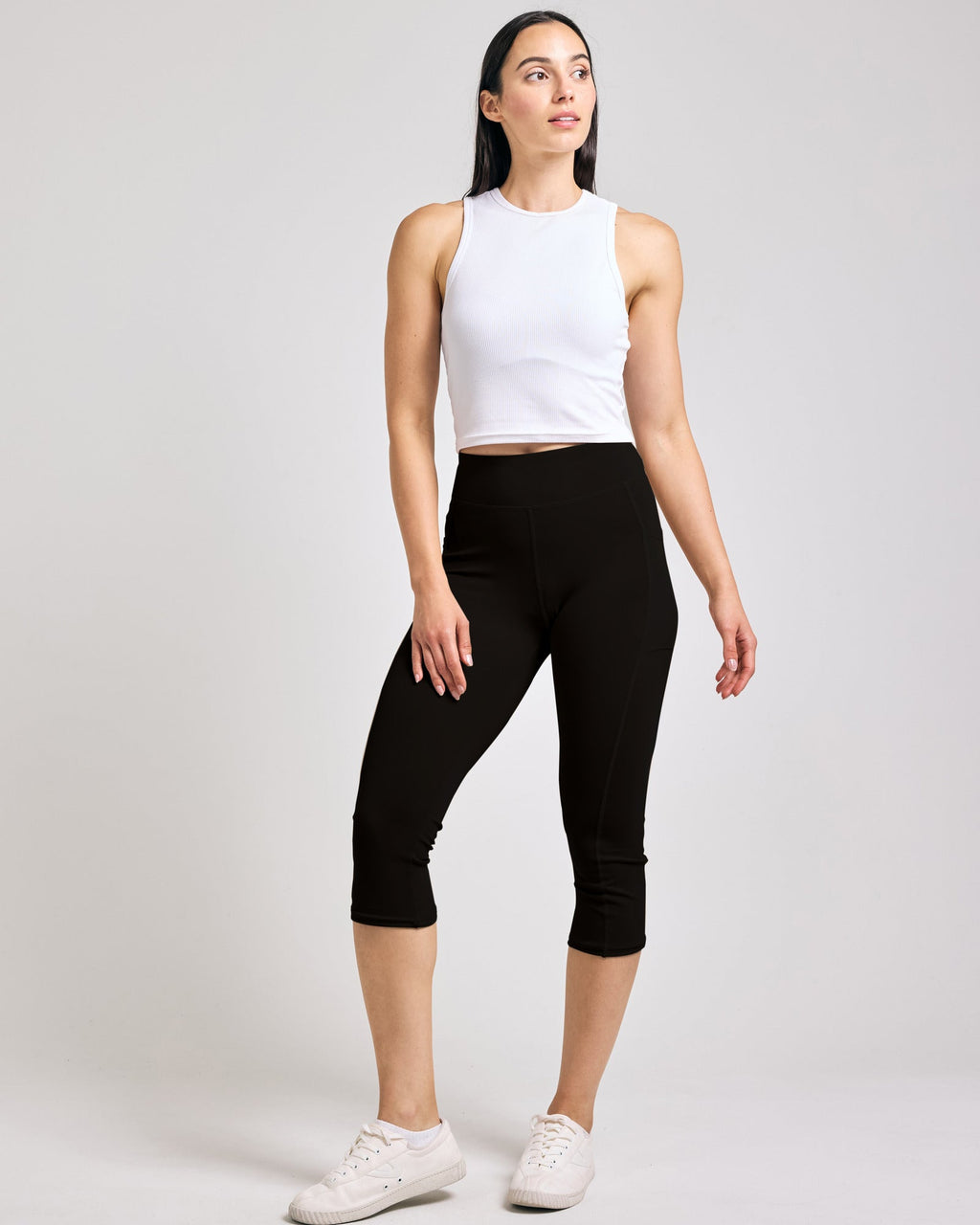 4 Pack: Women's Capri Leggings with Pockets (Available in Plus Size)