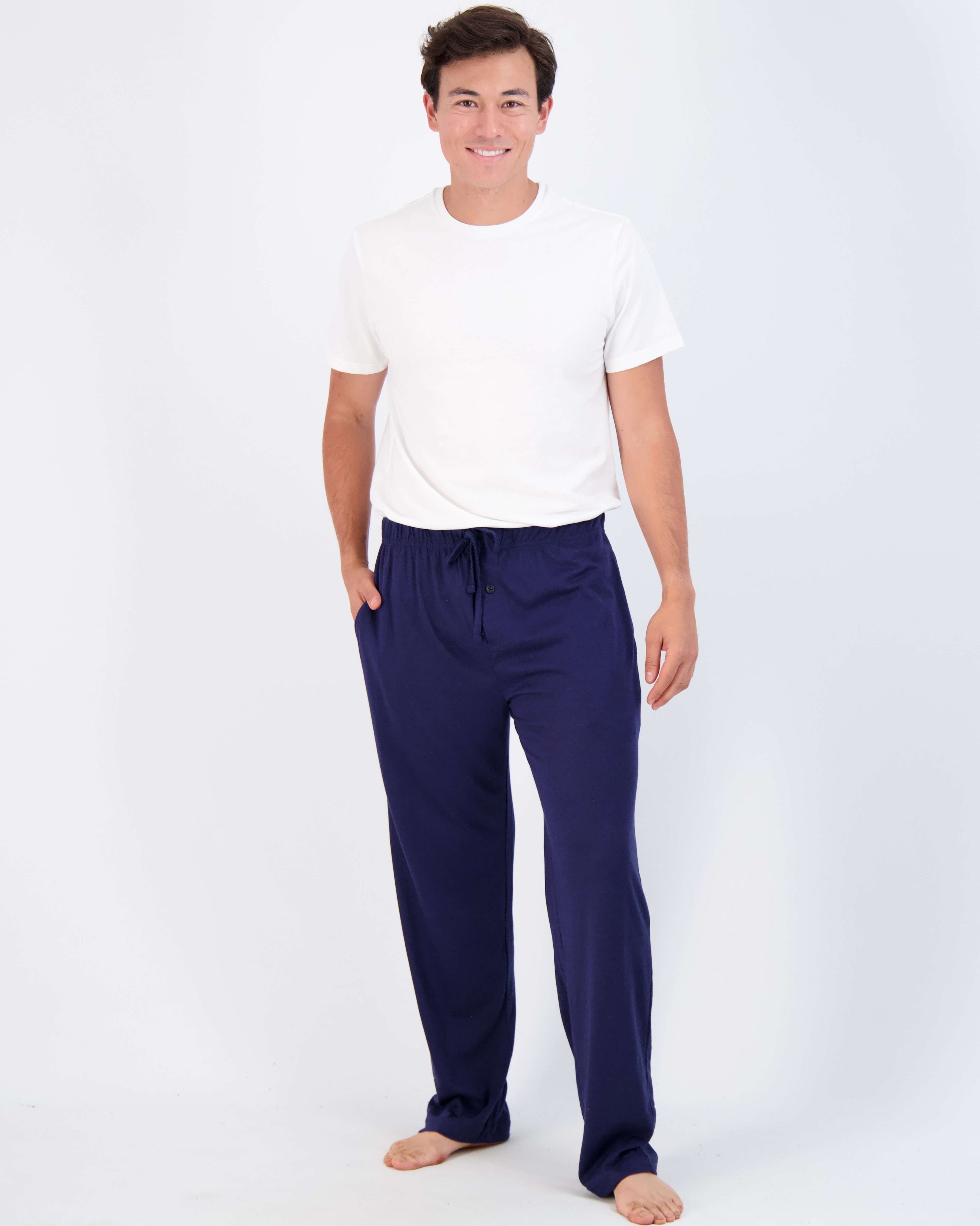 3 Pack: Mens Cotton Pajama Lounge Pants