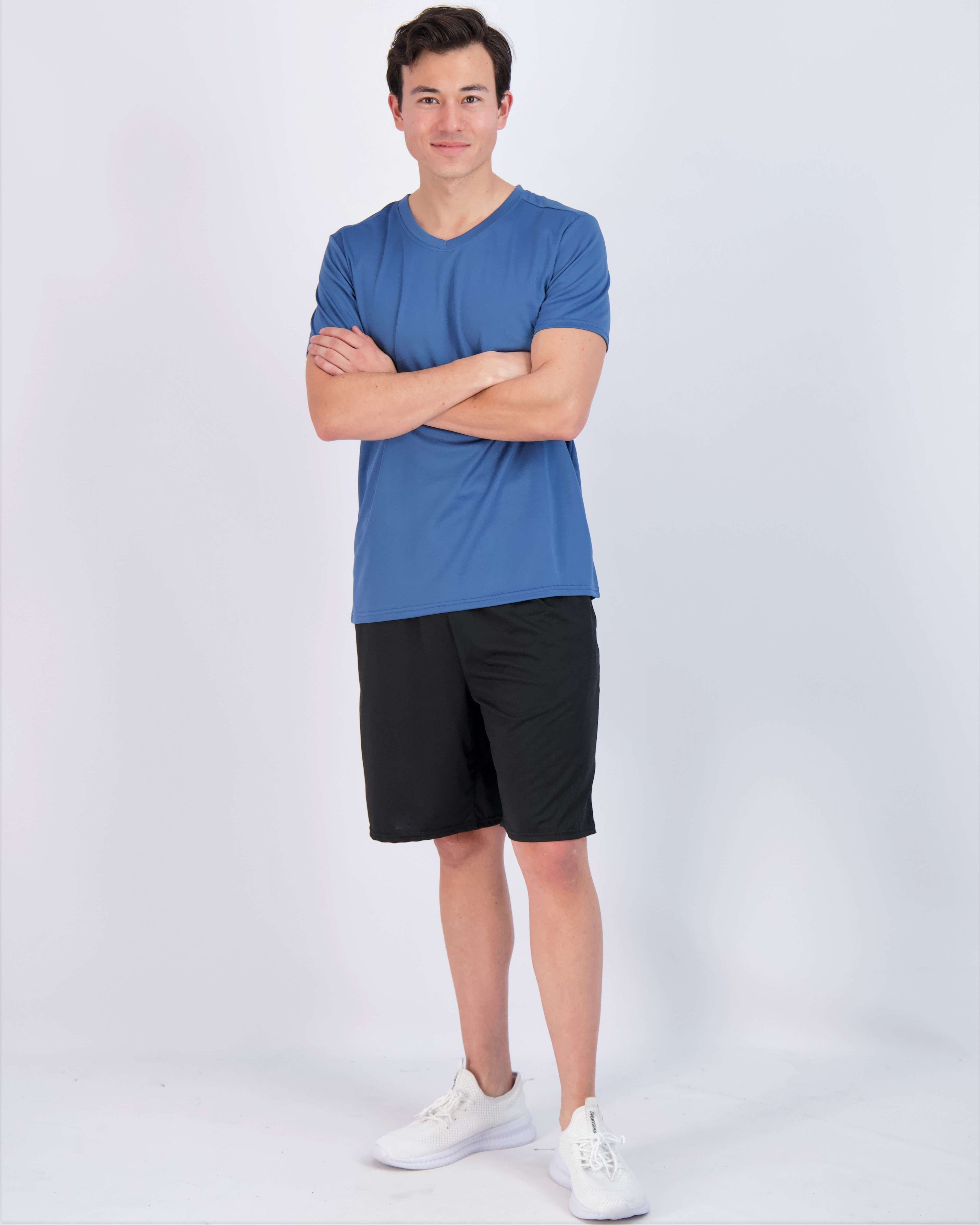 5 Pack: Mens V-Neck Mesh Active Short Sleeve T-Shirt (Available in Big & Tall)