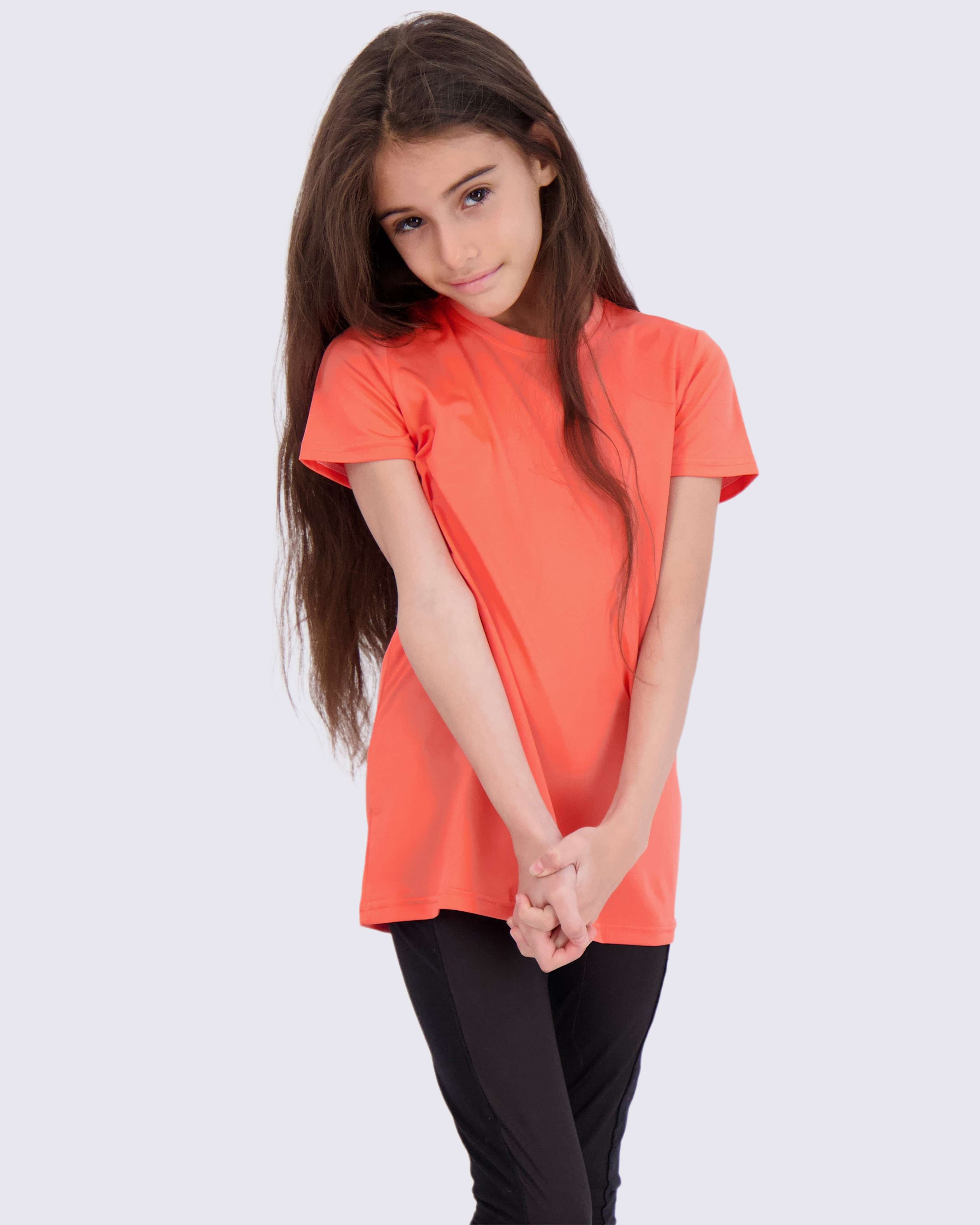 4 Pack: Girls Short Sleeve Dry-Fit Crew Neck Active T-Shirt