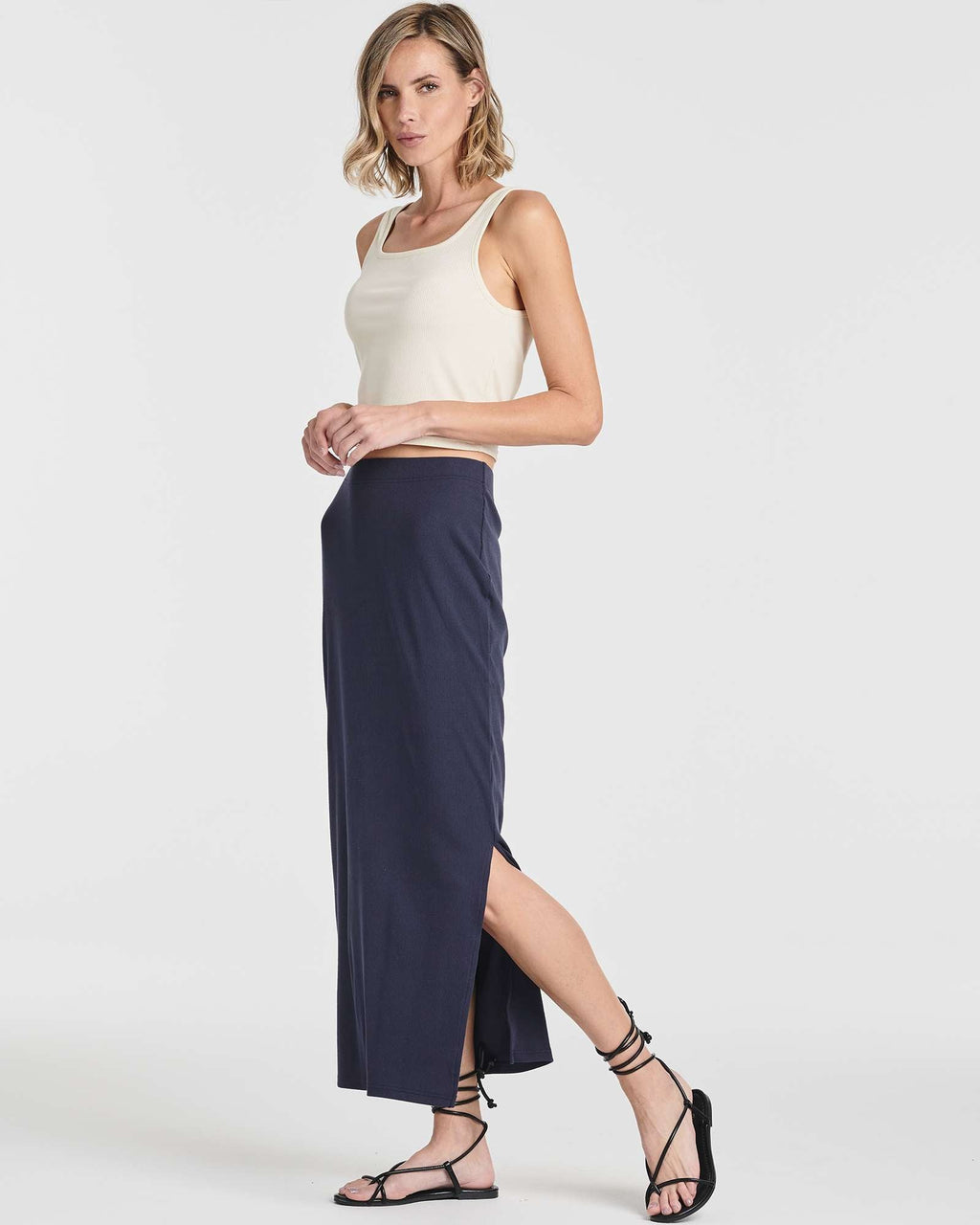 3 Pack: Women's Ribbed High Waisted Maxi Skirt