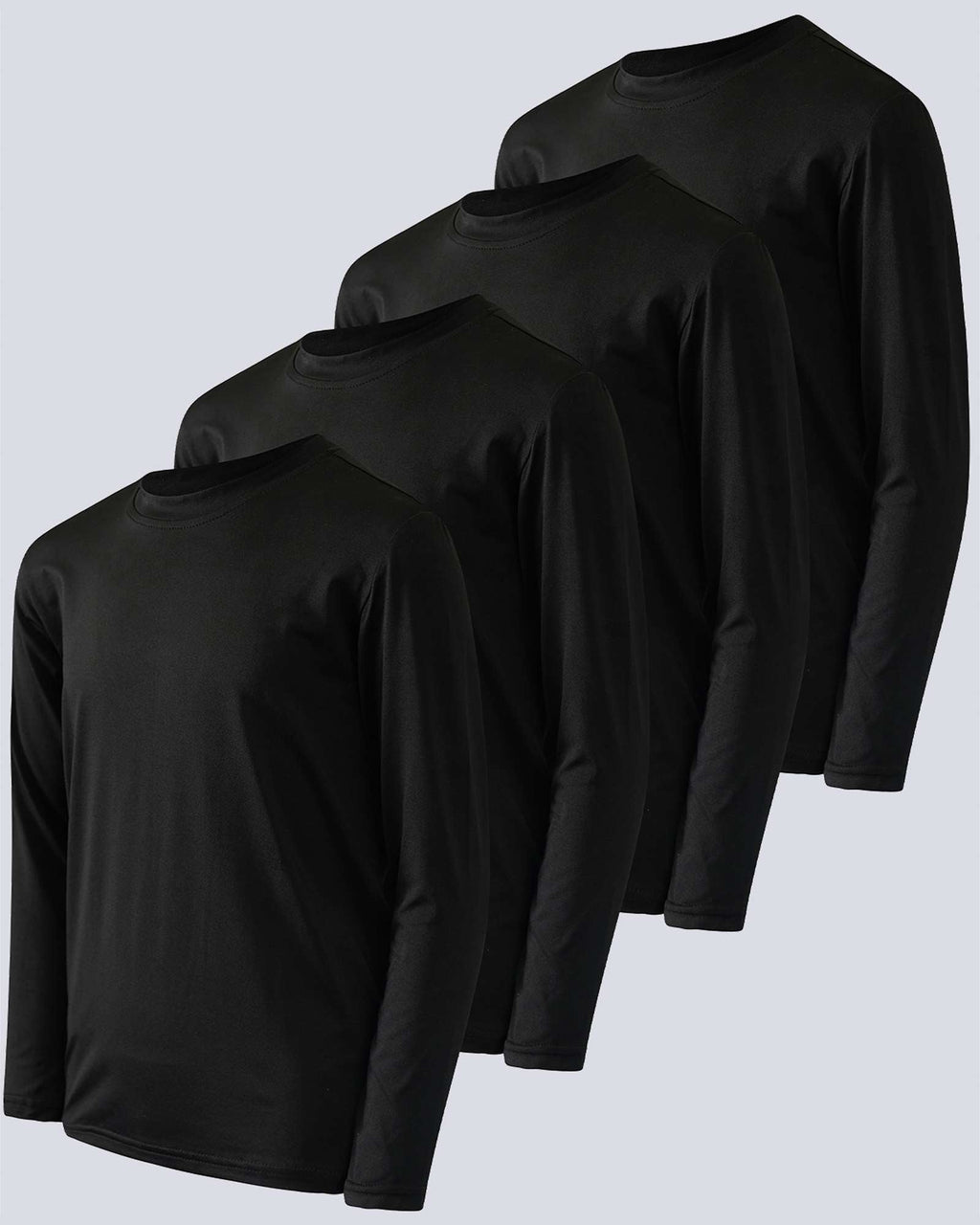 4 Pack: Boys Dry-Fit Active Long-Sleeve T-Shirt