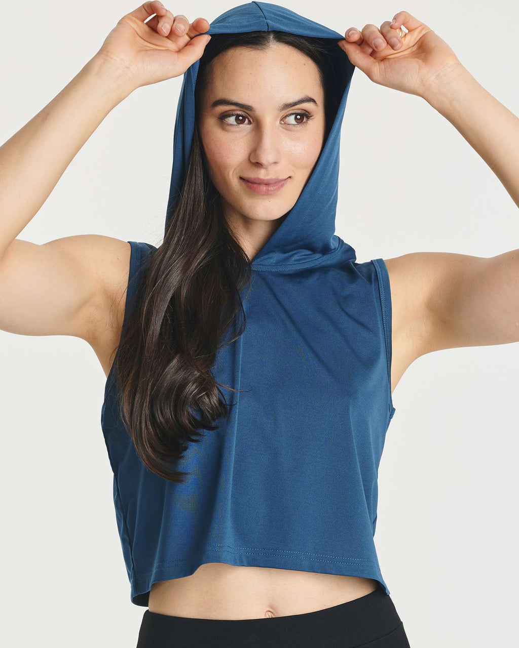 3 Pack: Women's Sleeveless Cropped Tank Top Hoodie