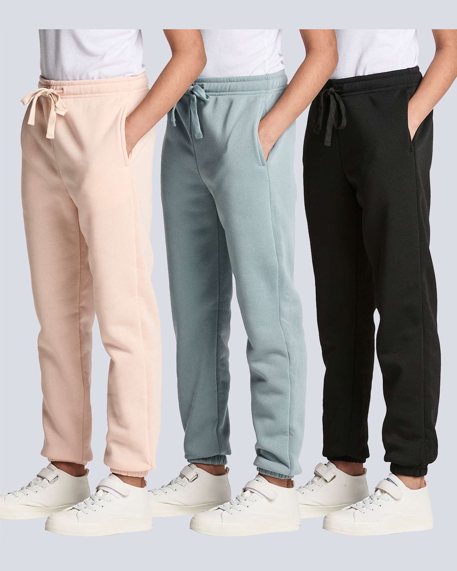3 Pack: Girls' Sweatpants - Active Fleece Jogger Pants