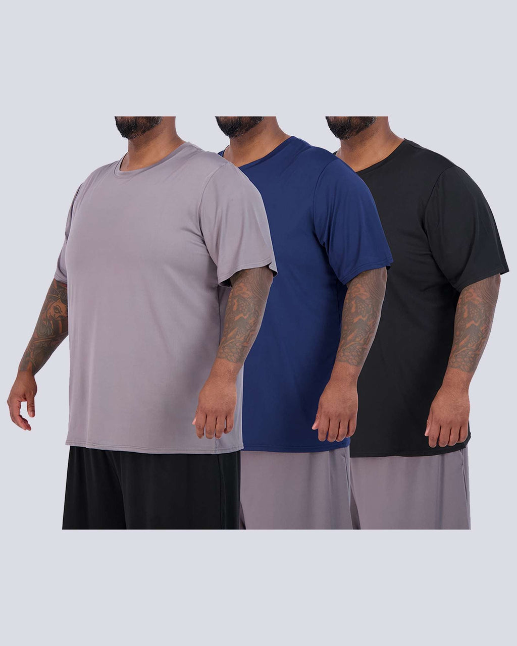 3 Pack: Men’s Big & Tall Dry-Fit Short-Sleeve Crew Neck T-Shirt