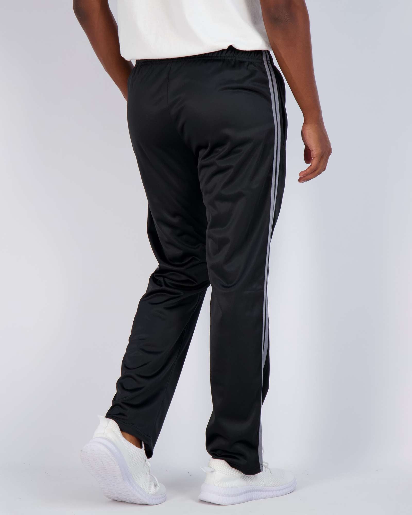 3 Pack: Mens Active Athletic Casual Tricot Open Bottom Sweatpants with Pockets (Available in Big & Tall)