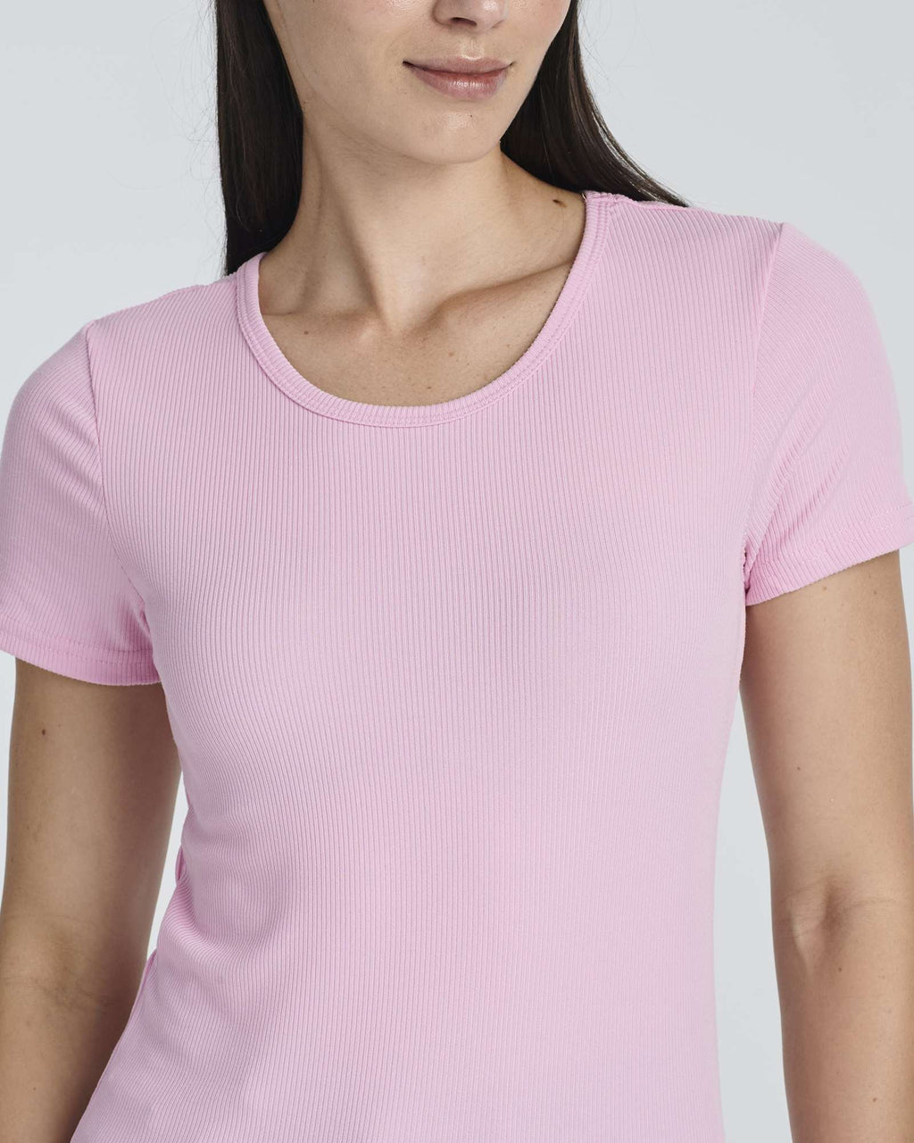 4 Pack: Women's Ribbed Knit Short Sleeve T-Shirt (Available in Plus)