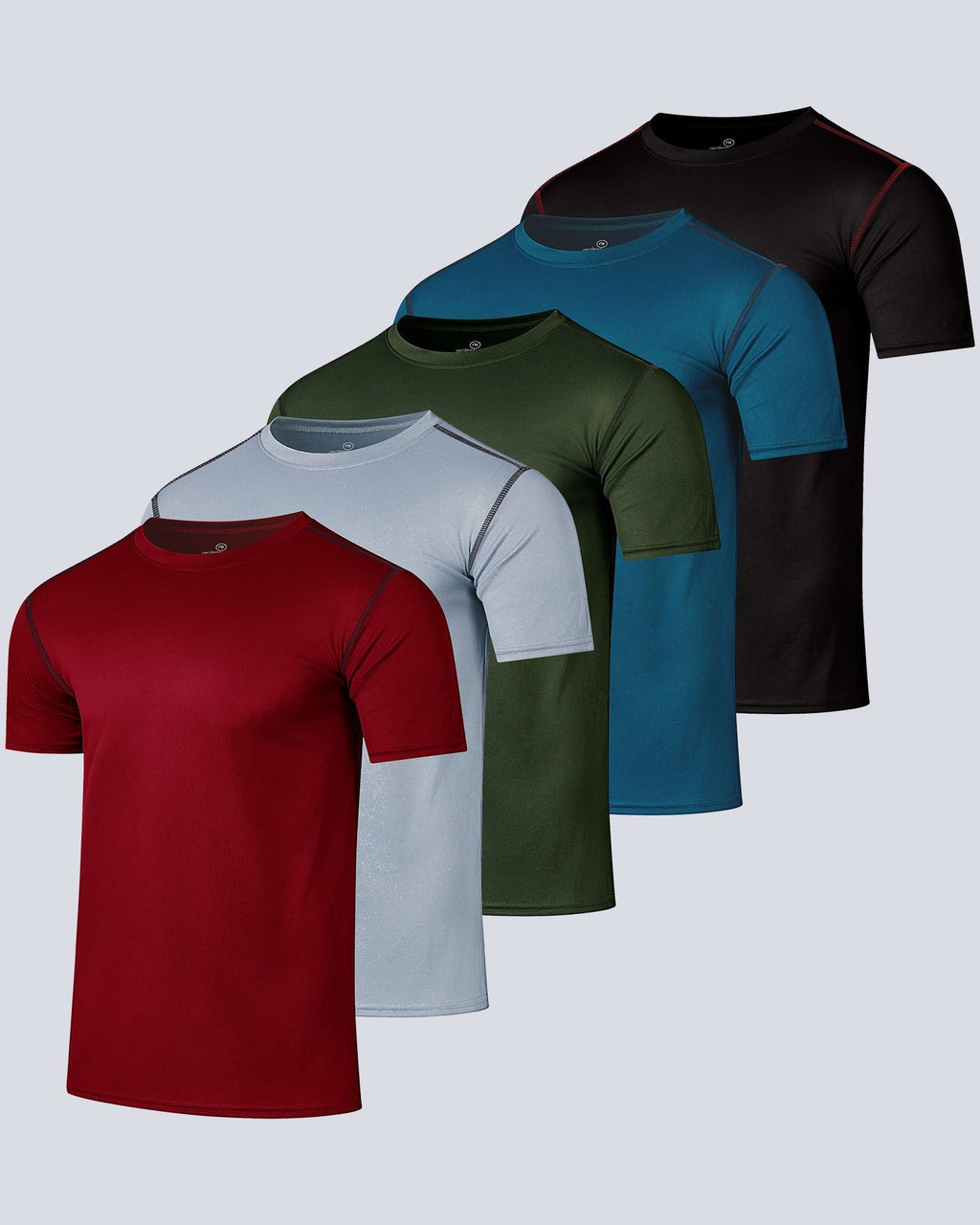 5 Pack: Men’s Active Quick Dry Mesh Crew Neck T Shirts Athletic Short Sleeve Tee (Available In Big & Tall)