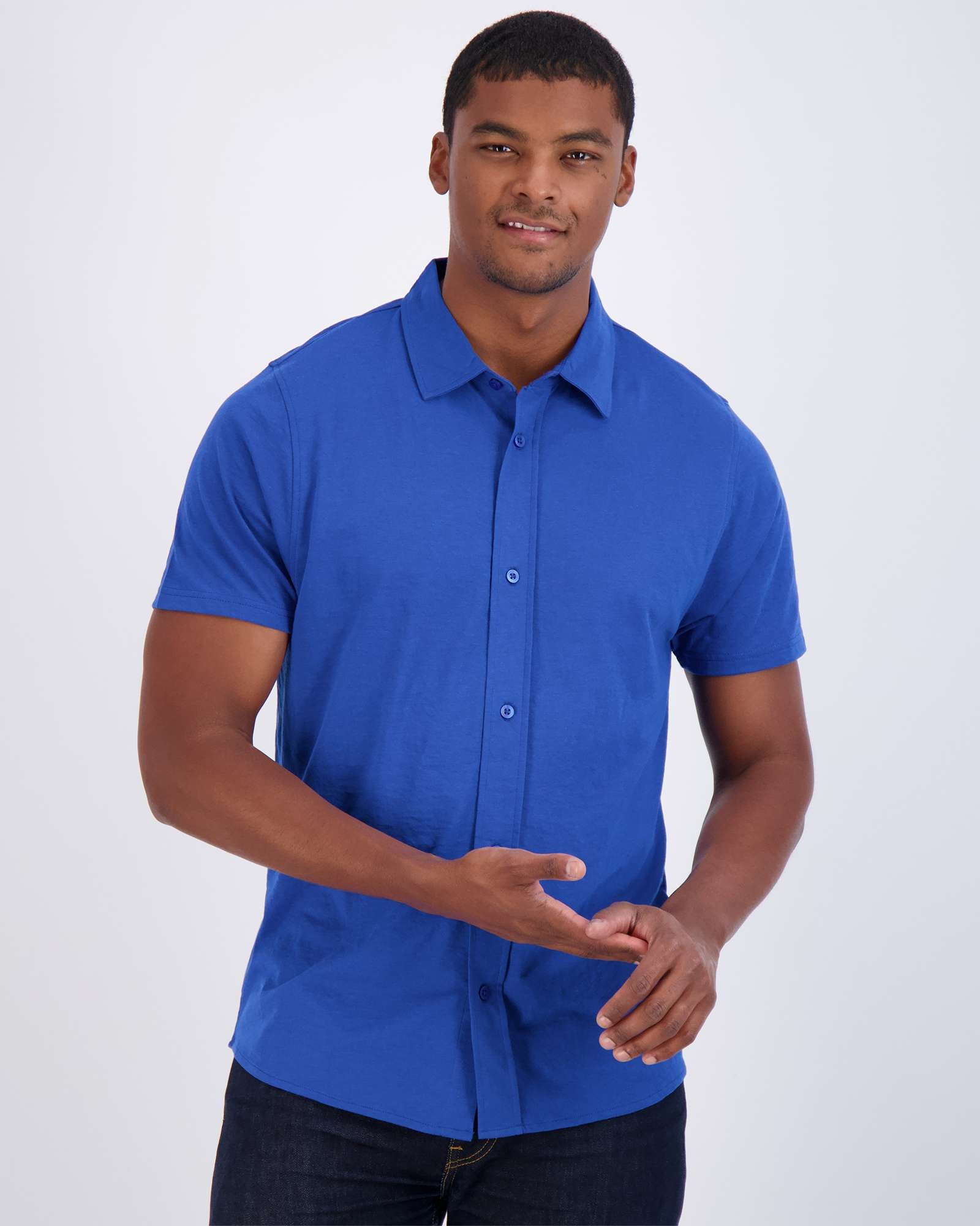 3 Pack: Men's Regular Fit Short Sleeve Button Down Shirt (Available in Big & Tall)