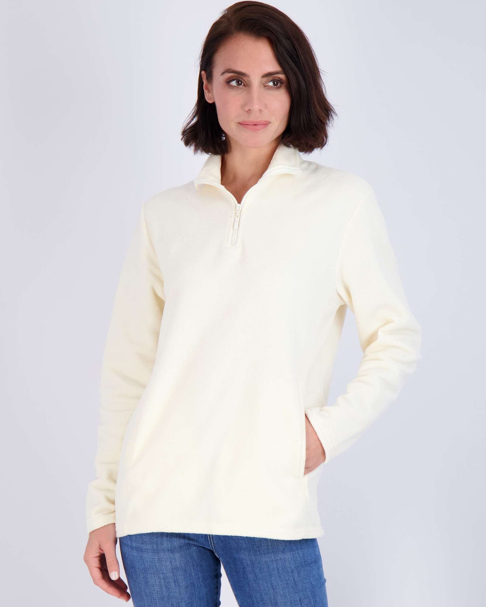 2 Pack: Women's Polar Fleece Long-Sleeve Quarter Zip Winter Jacket (Available in Plus Size)