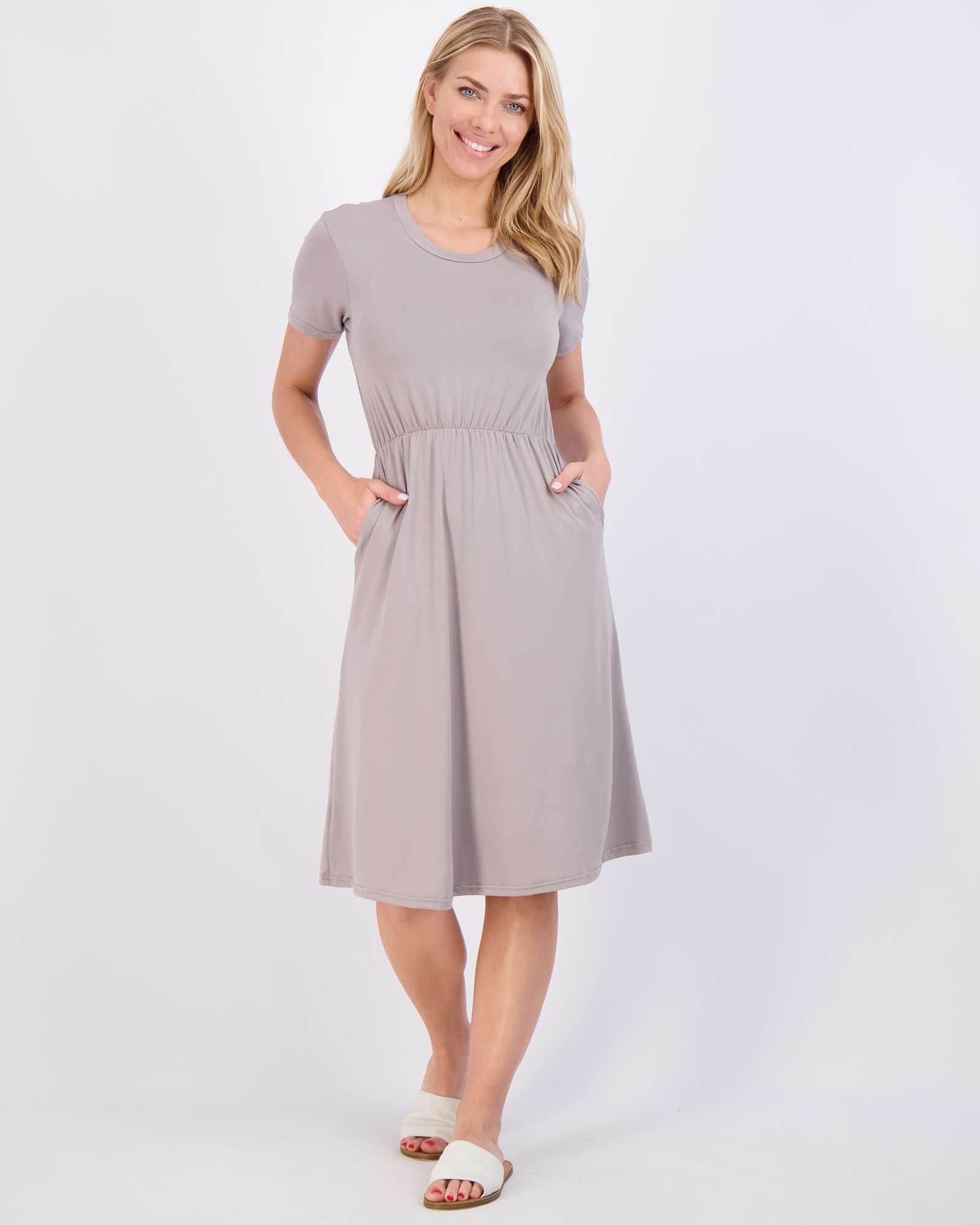 3 Pack: Women's Midi Short Sleeve Soft T-Shirt Dress (Available in Plus Size)