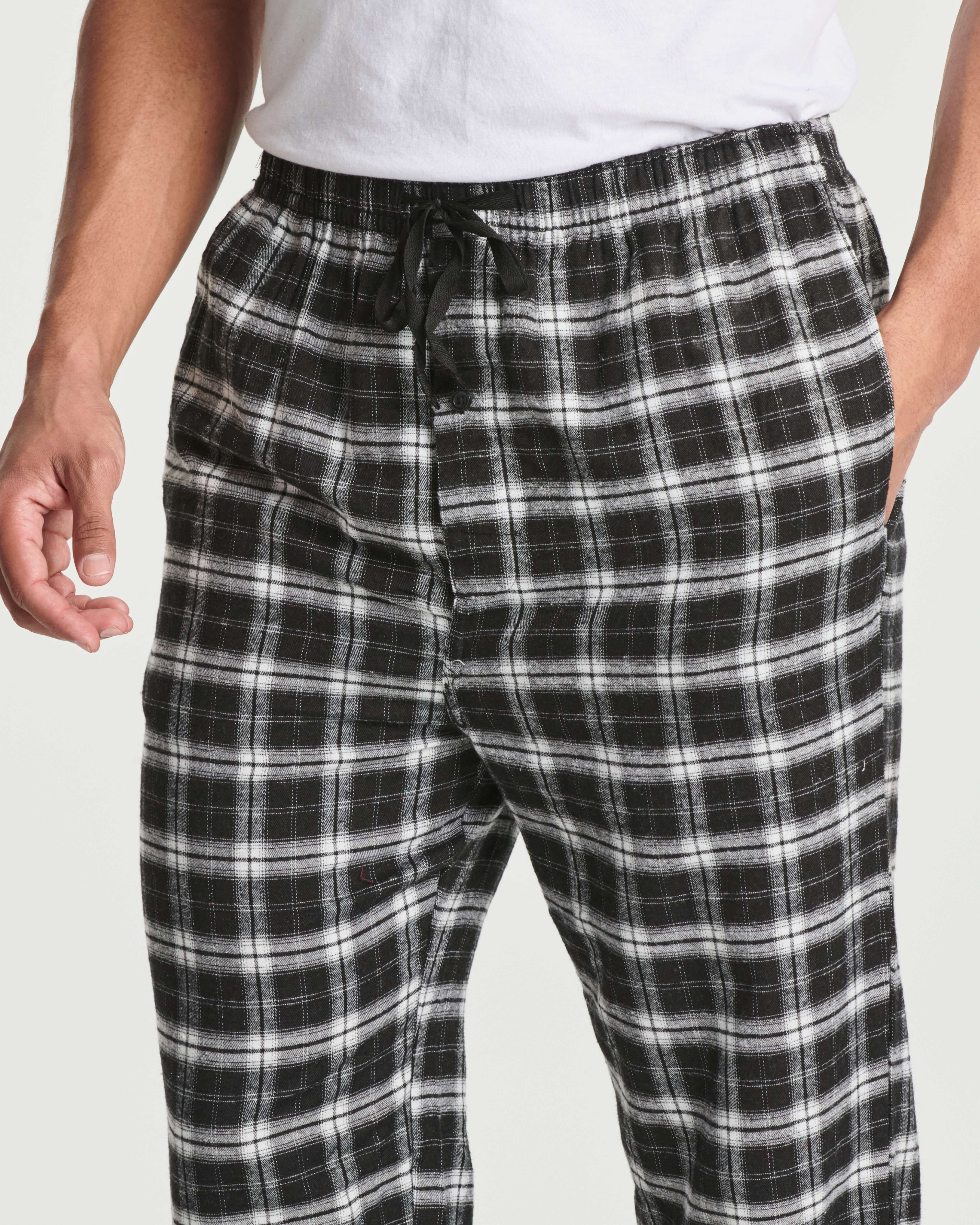3 Pack: Mens Flannel Plaid Pajama Pants