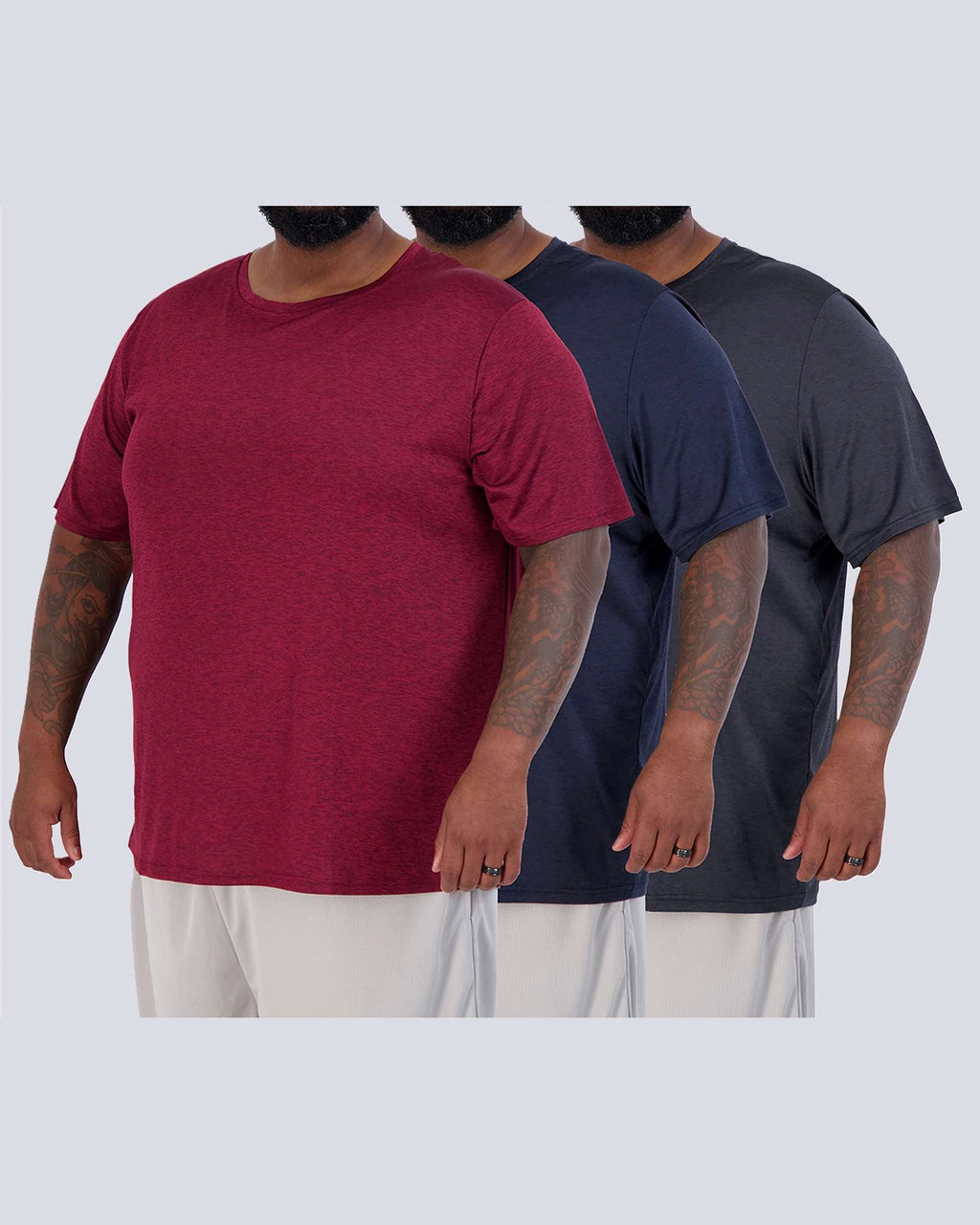 3 Pack: Men’s Big & Tall Dry-Fit Short-Sleeve Crew Neck T-Shirt