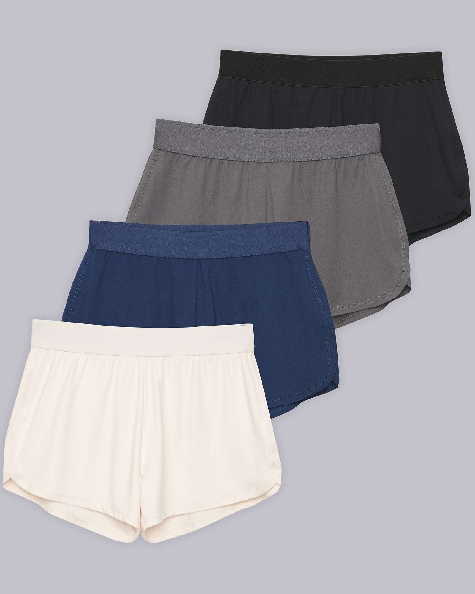 4 Pack: Girls' Running Shorts with Drawstring