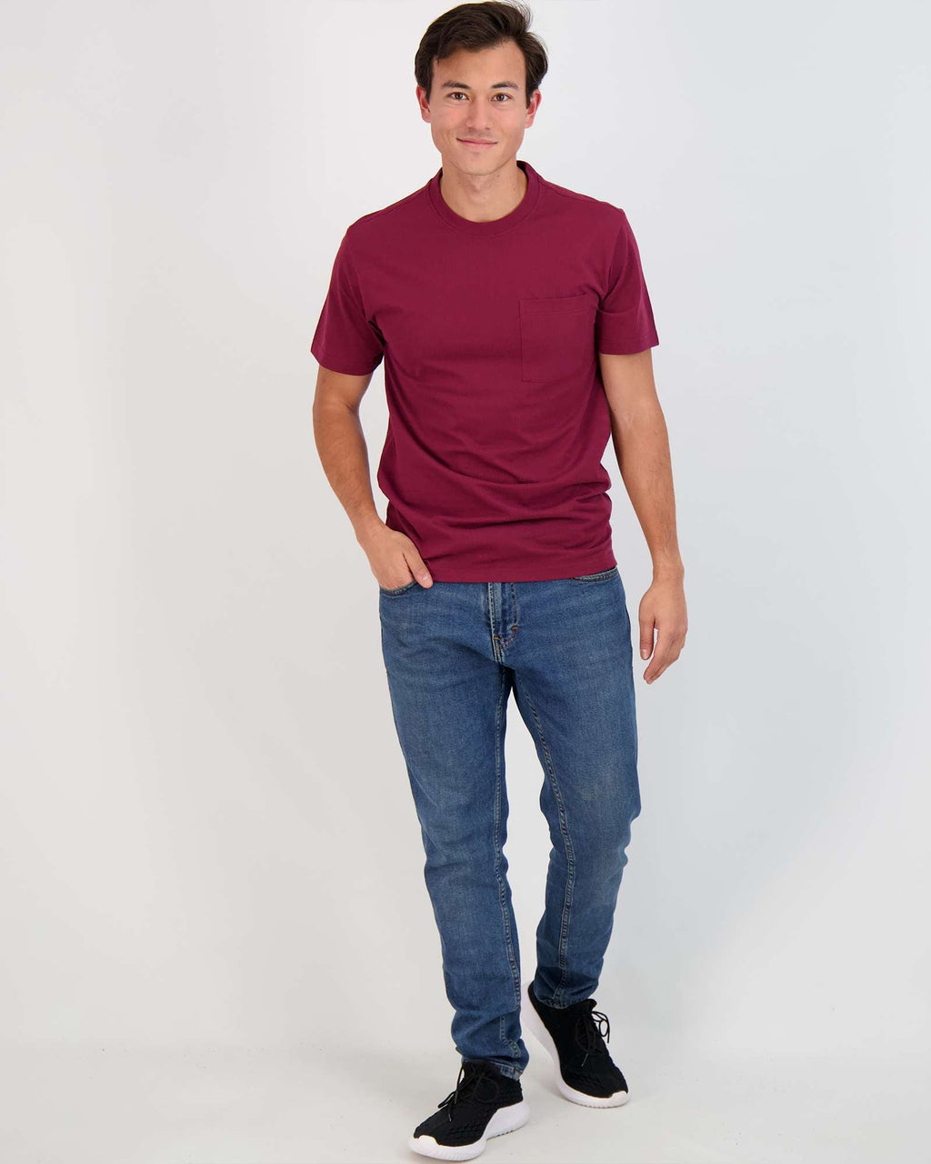 4 Pack: Mens Cotton Short Sleeve Crew Neck Pocket T-Shirt