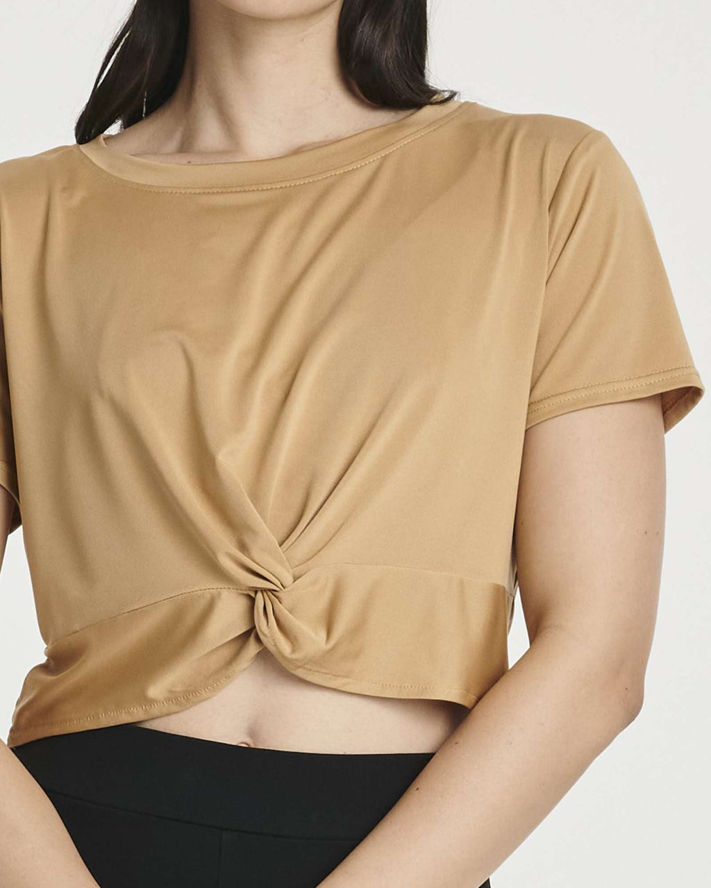 5 Pack: Women's Short Sleeve Twist Front Crop Top