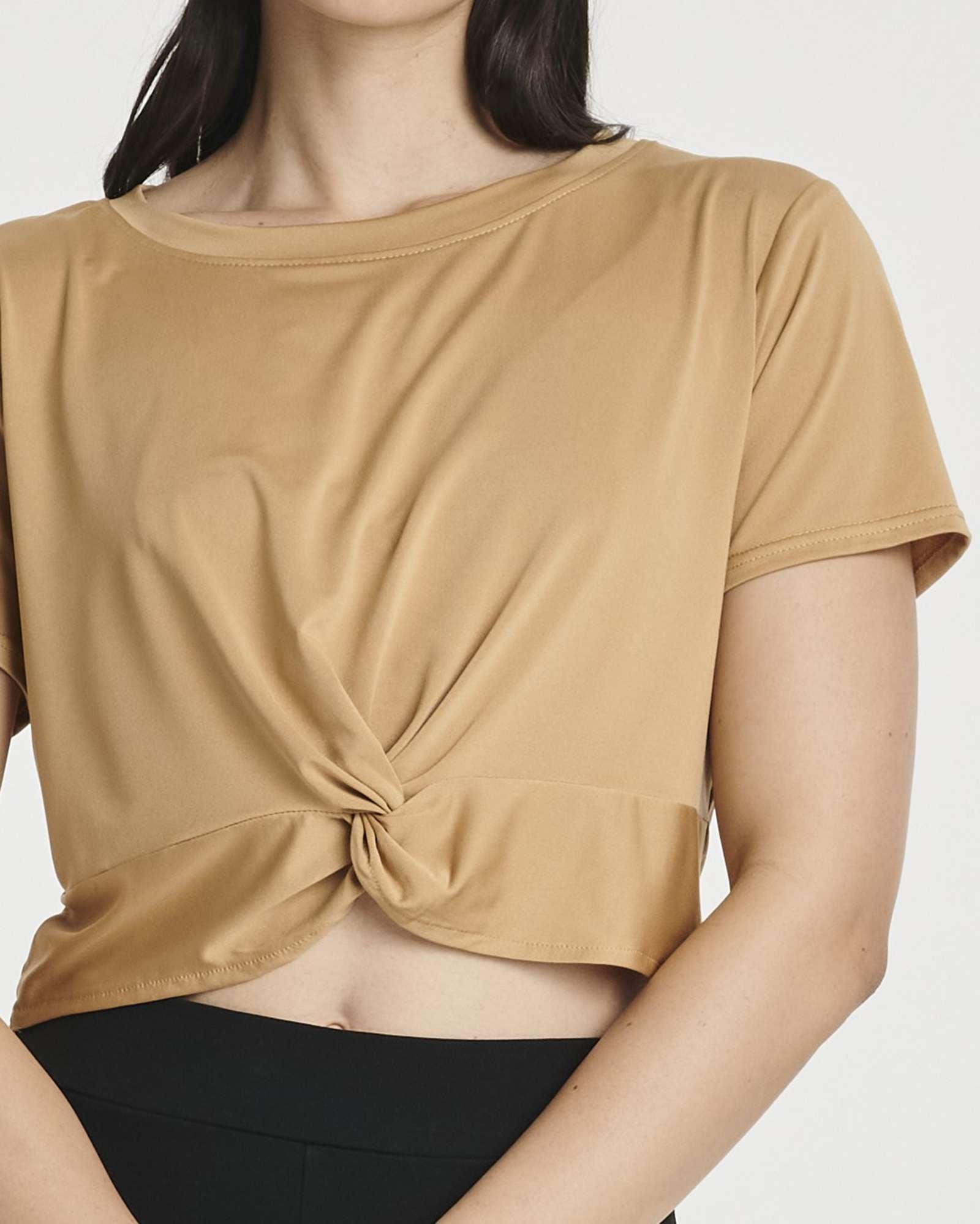 5 Pack: Women's Short Sleeve Twist Front Crop Top