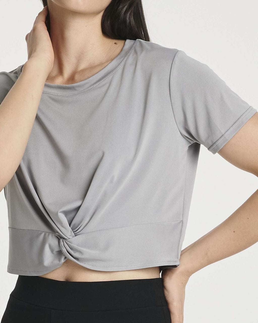 5 Pack: Women's Short Sleeve Twist Front Crop Top