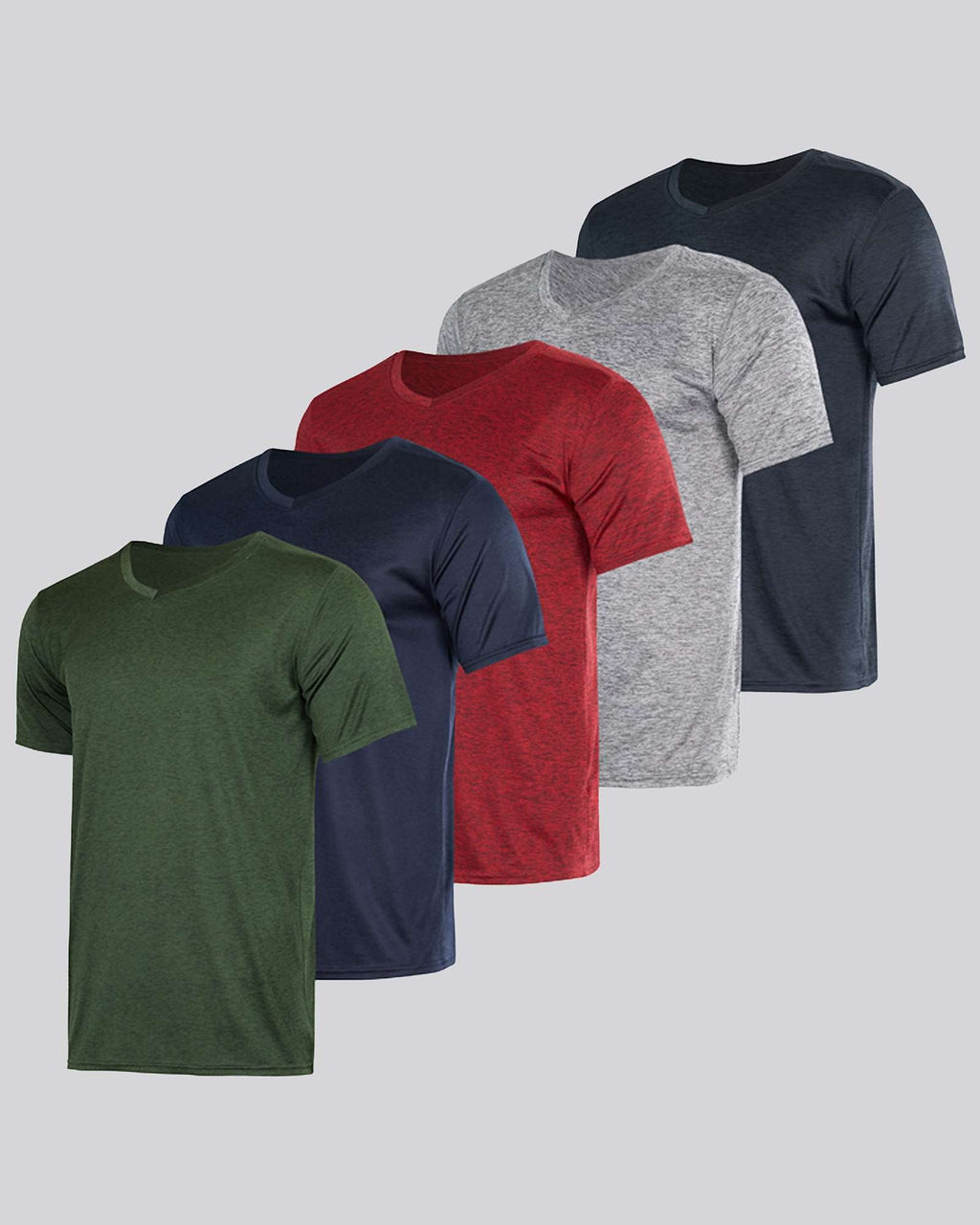 5 Pack: Men’s V-Neck Dry-Fit T-Shirt