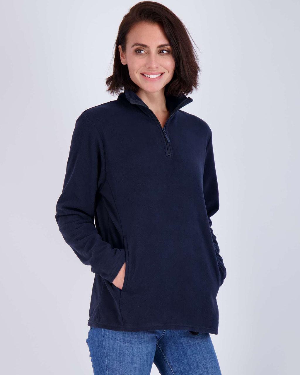 2 Pack: Women's Polar Fleece Long-Sleeve Quarter Zip Winter Jacket (Available in Plus Size)