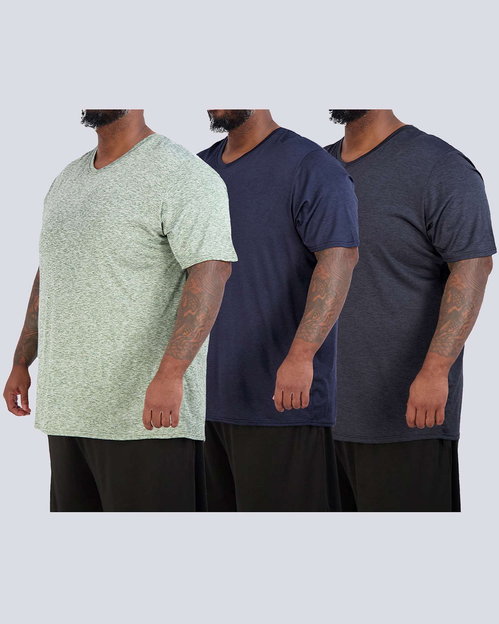 3 Pack: Men's Big & Tall V-Neck Short-Sleeve Dry-Fit T-Shirt