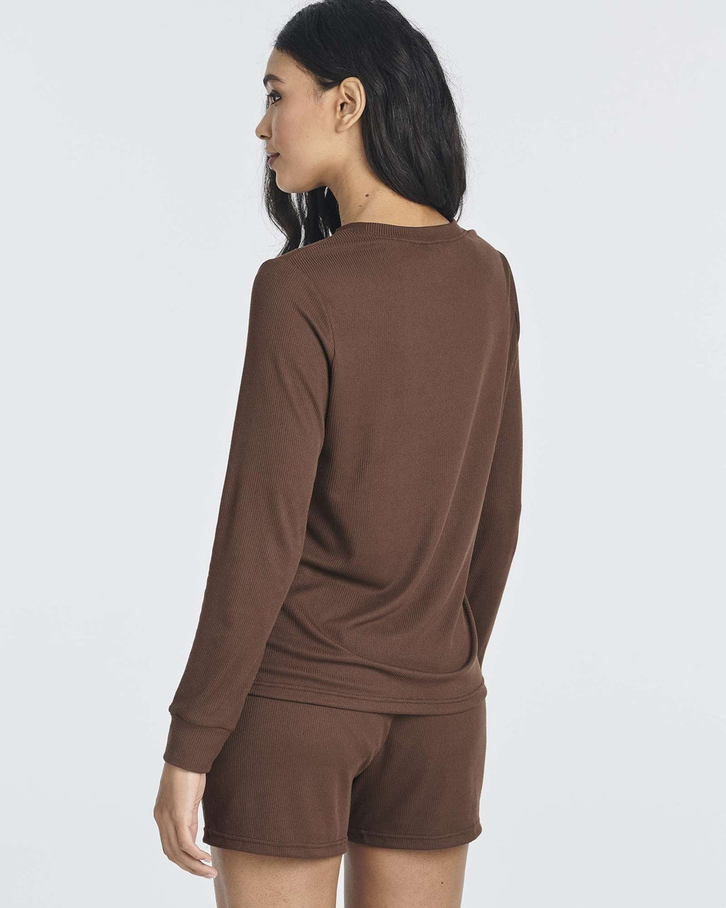 2 Pack: Women's Ribbed Knit Long Sleeve Top and Shorts Pajama Set (Available in Plus Size)