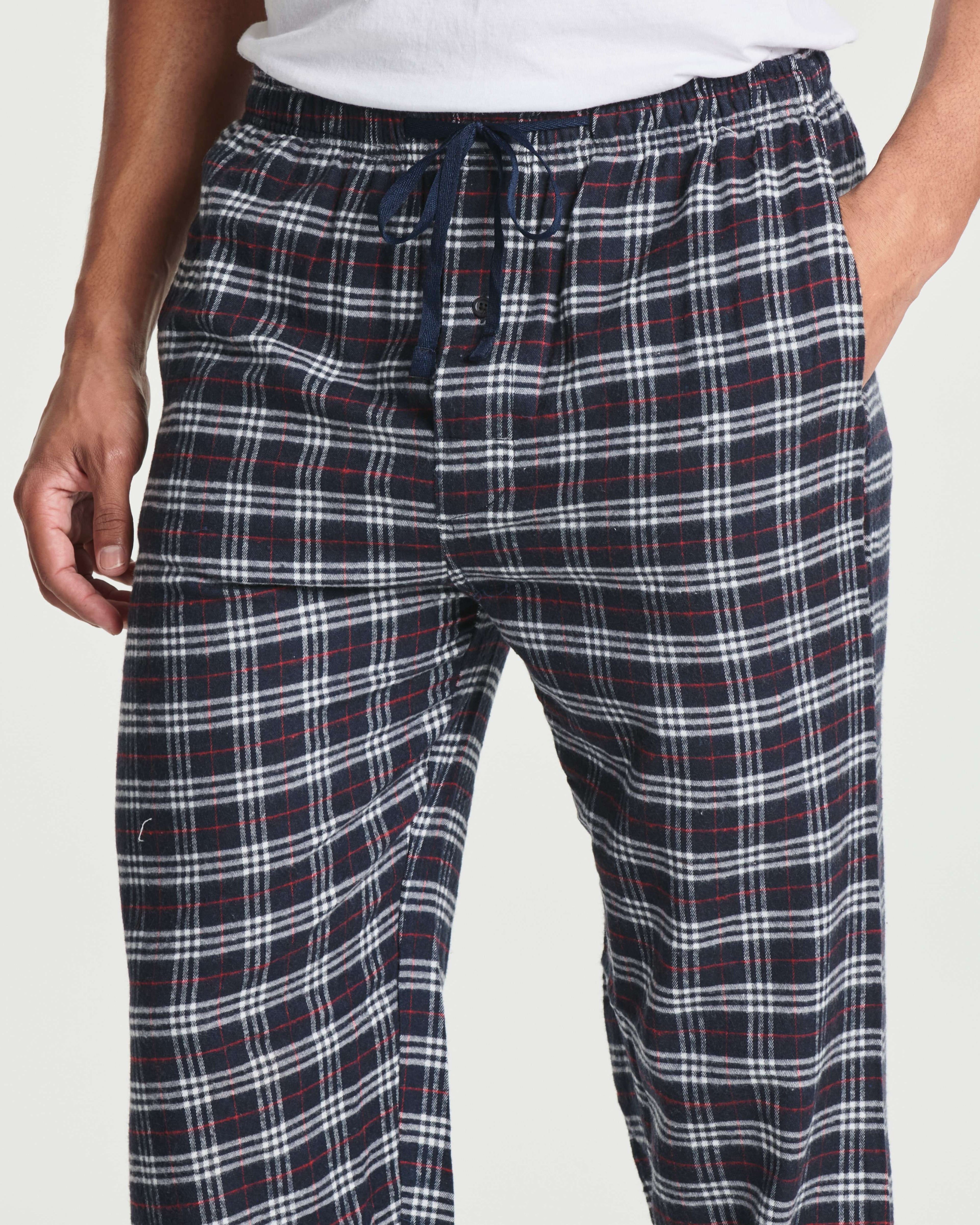 3 Pack: Mens Flannel Plaid Pajama Pants