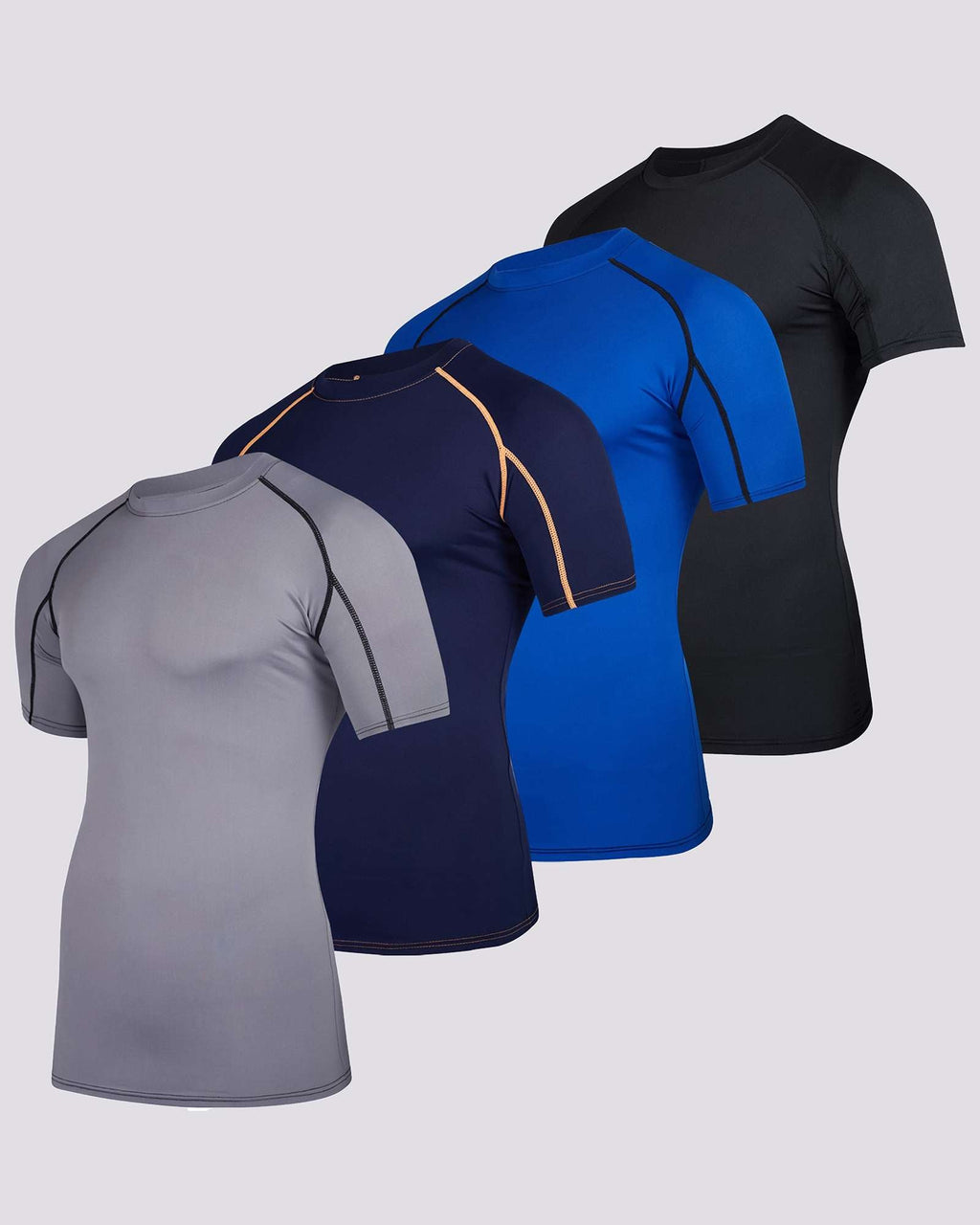 4 Pack: Mens Short Sleeve Compression Shirt