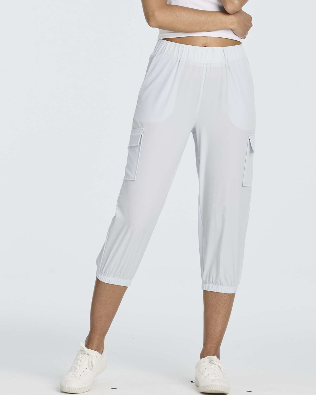 3 Pack: Women's Woven Cargo Capri Jogger Pants