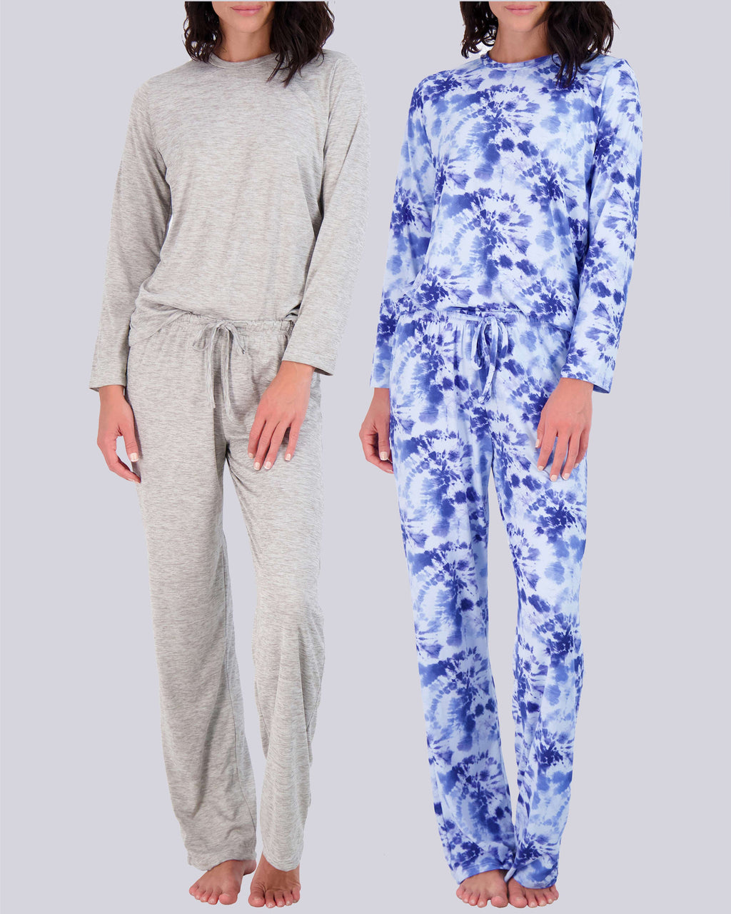 2 Pack: Women’s Pajama Set Super-Soft Long Sleeve Top With Pants
