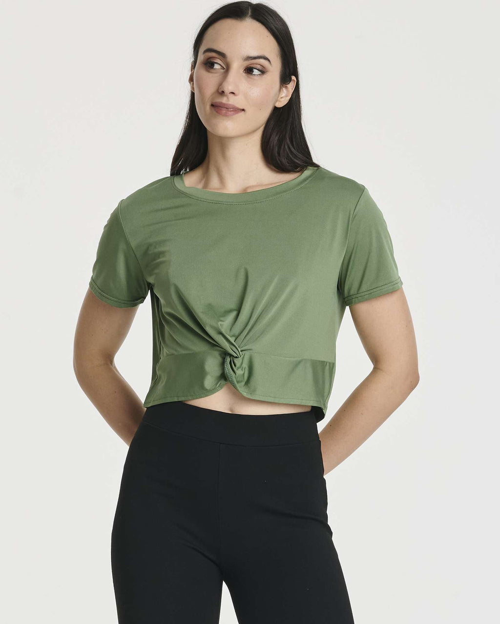 5 Pack: Women's Short Sleeve Twist Front Crop Top
