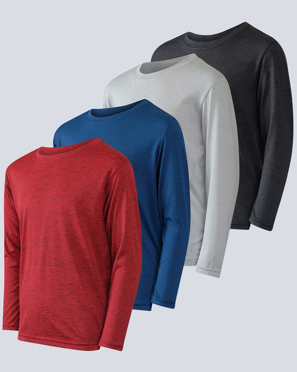 4 Pack: Boys Dry-Fit Active Long-Sleeve T-Shirt