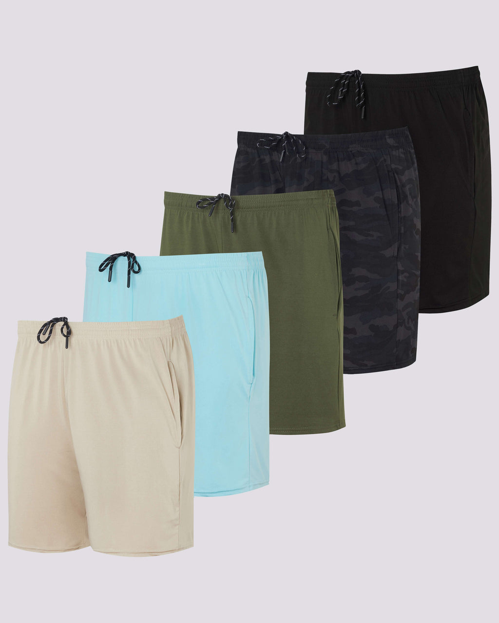 5 Pack: Men's 5" Running Workout Shorts  (Available in Big & Tall)