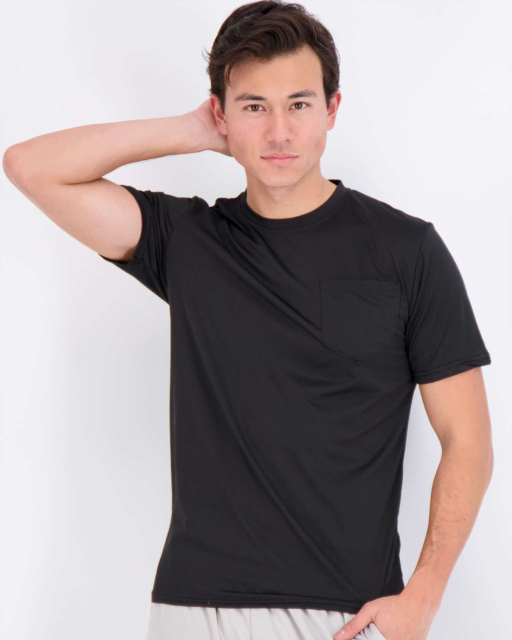 4 Pack: Mens Dry-Fit Active Pocket Short Sleeve Crew T-Shirts (Available in Big & Tall)