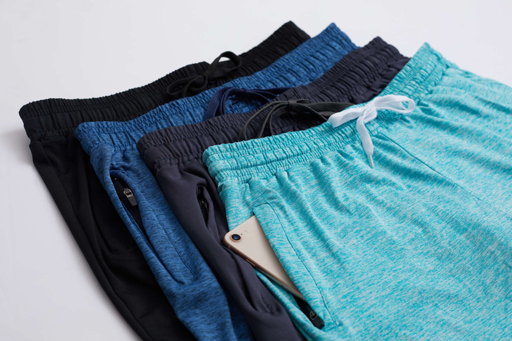 4 Pack: Womens Active Dry-Fit Shorts with Zipper Pockets