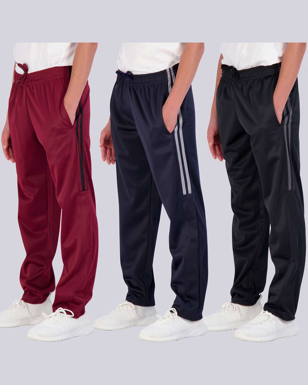 3 Pack: Boys Tricot Open Bottom Fleece-Lined Sweatpants