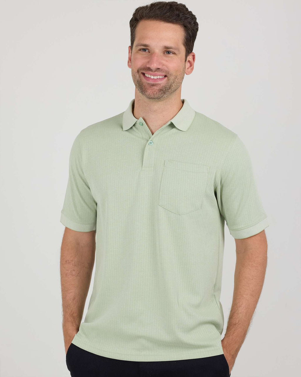 3 Pack: Men's Ribbed CVC SS Polo Shirt With Pocket - Breathable Performance Polo (Available in Big & Tall)