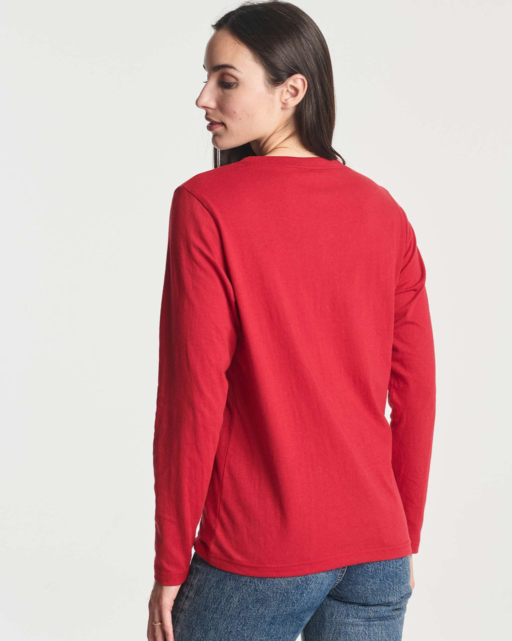 4 Pack: Women's Cotton Classic-Fit Long-Sleeve Crewneck T-Shirt (Available in Plus Size)