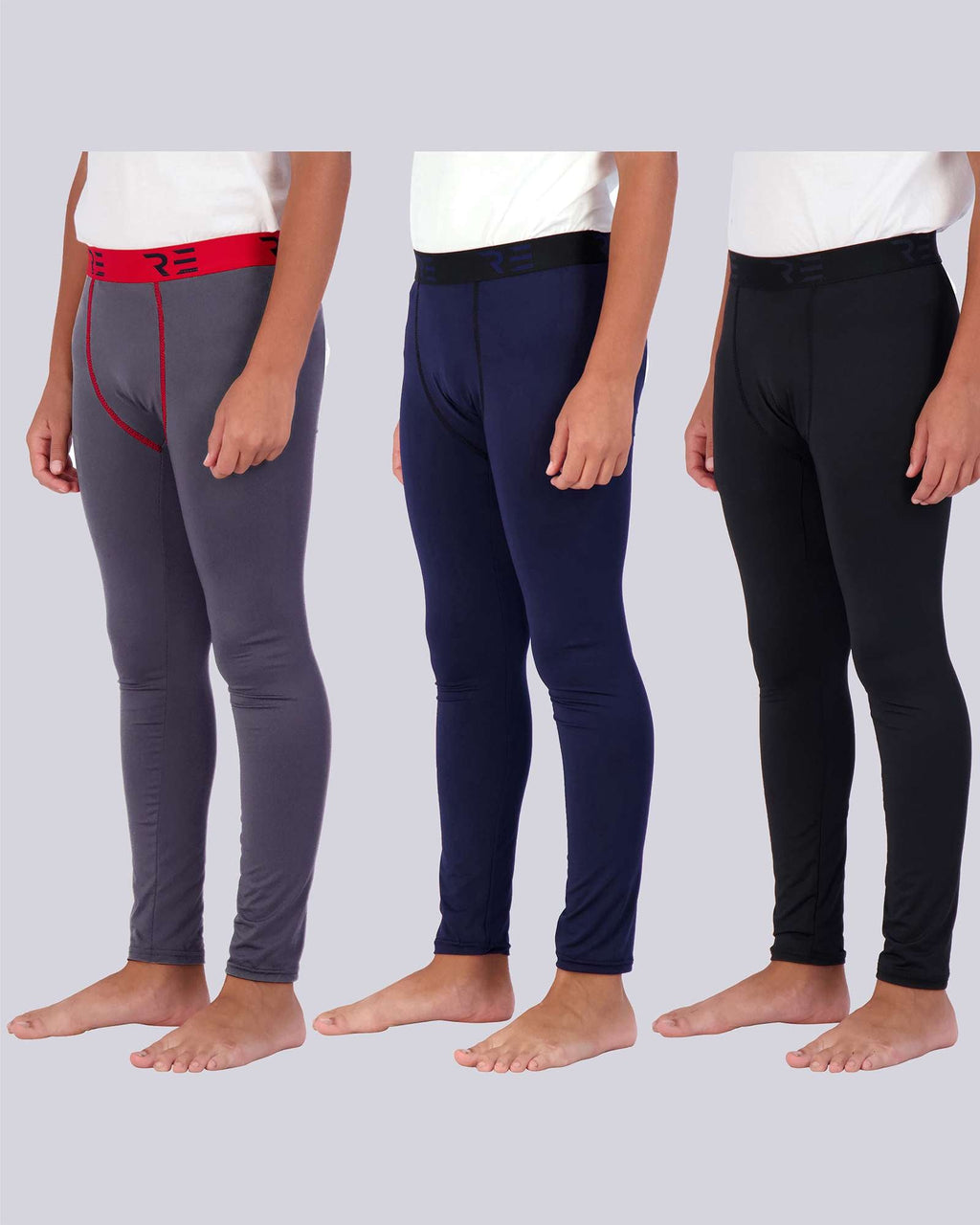 3 Pack: Boys Compression Pants Base Layer