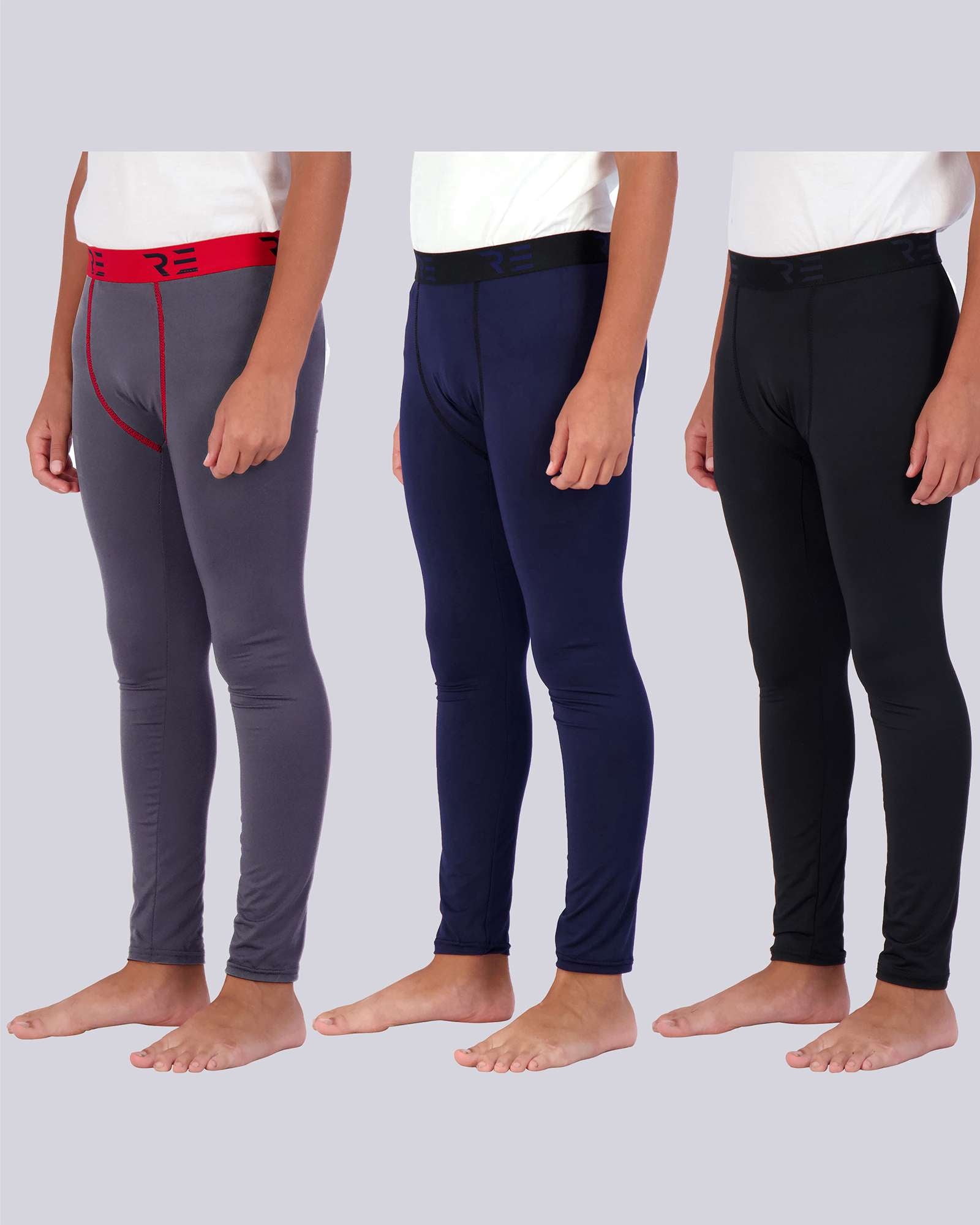 3 Pack: Boys Compression Pants Base Layer