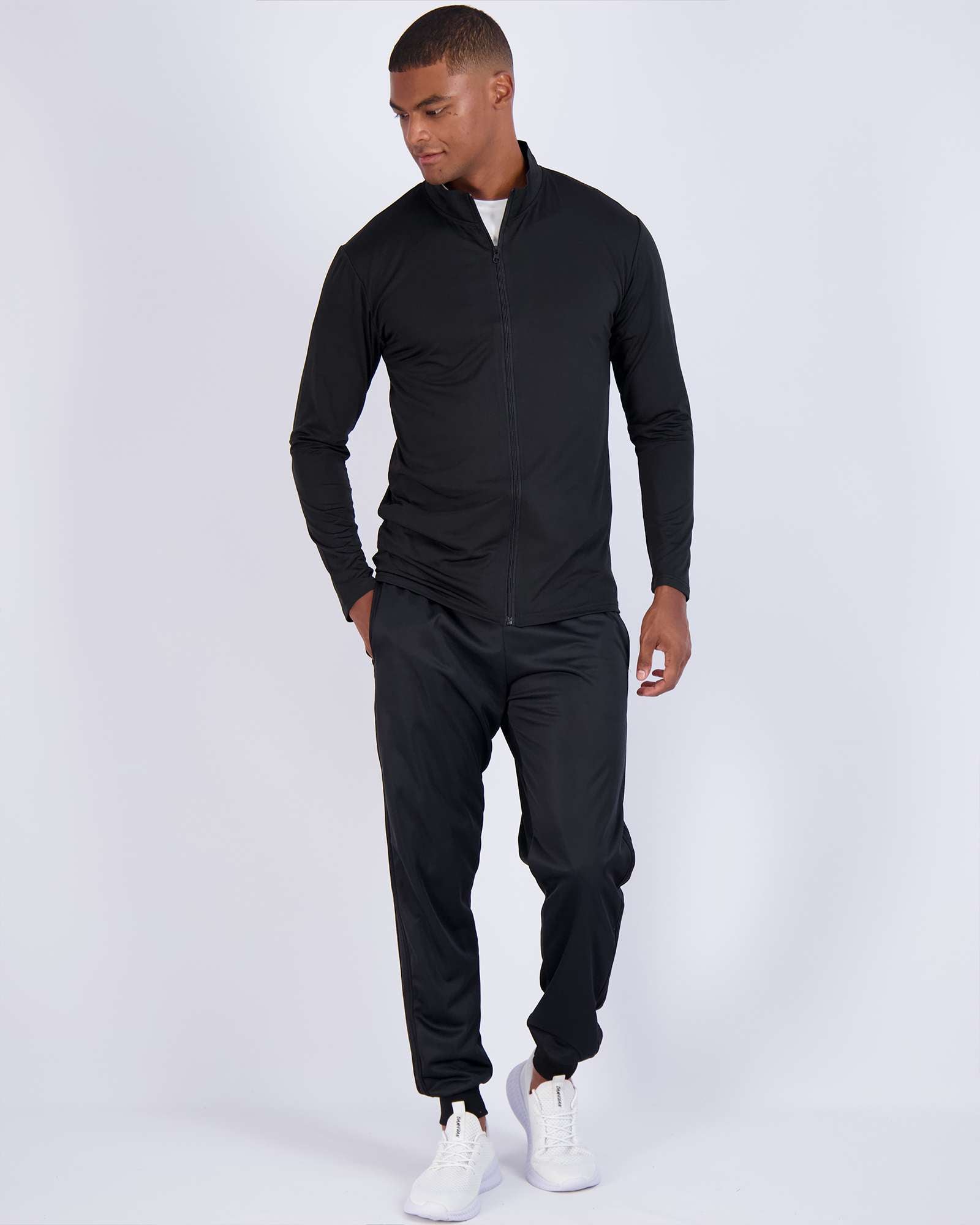 3 Pack: Mens Dry-Fit Full Zip Mock Neck Jacket