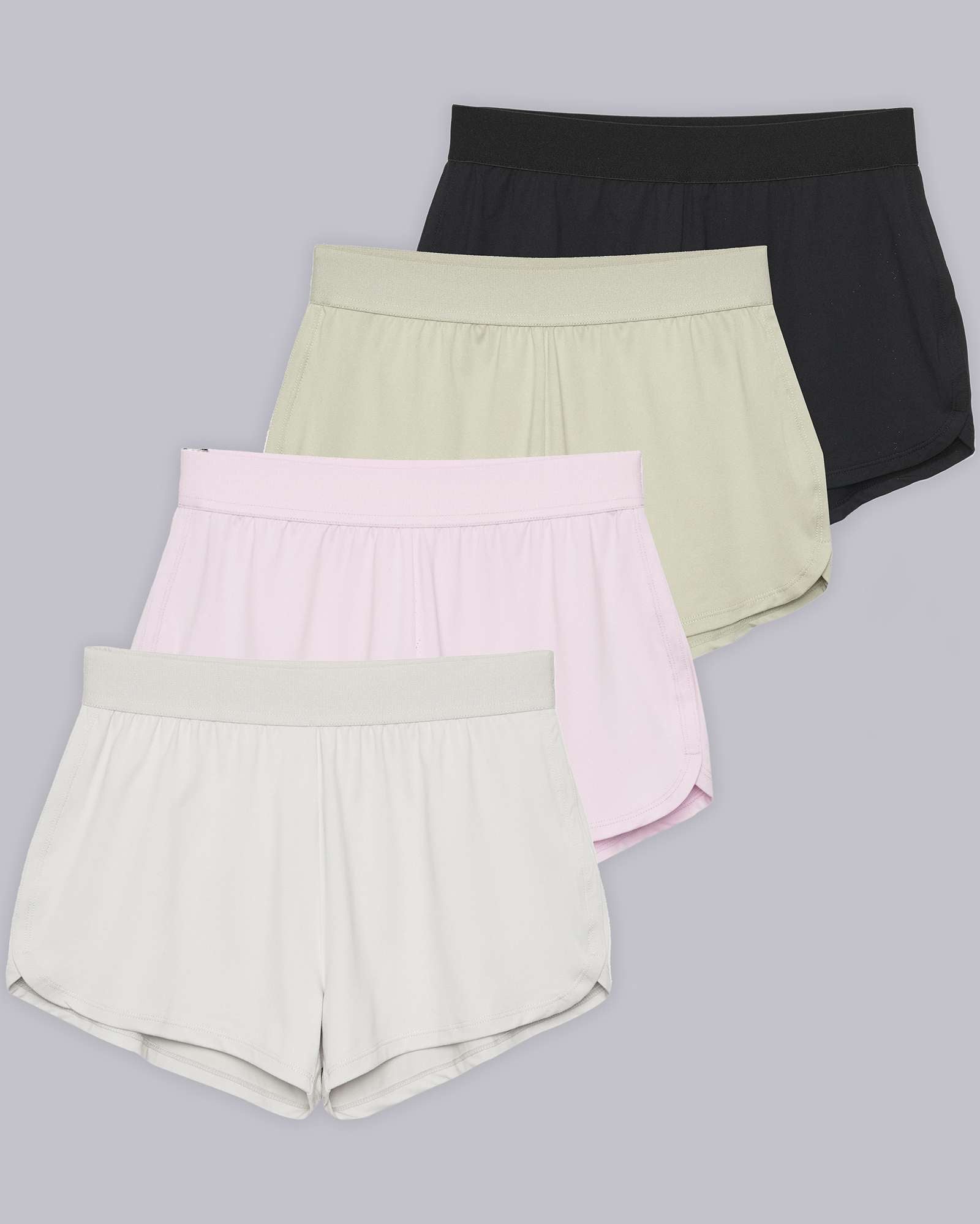 4 Pack: Girls' Running Shorts with Drawstring