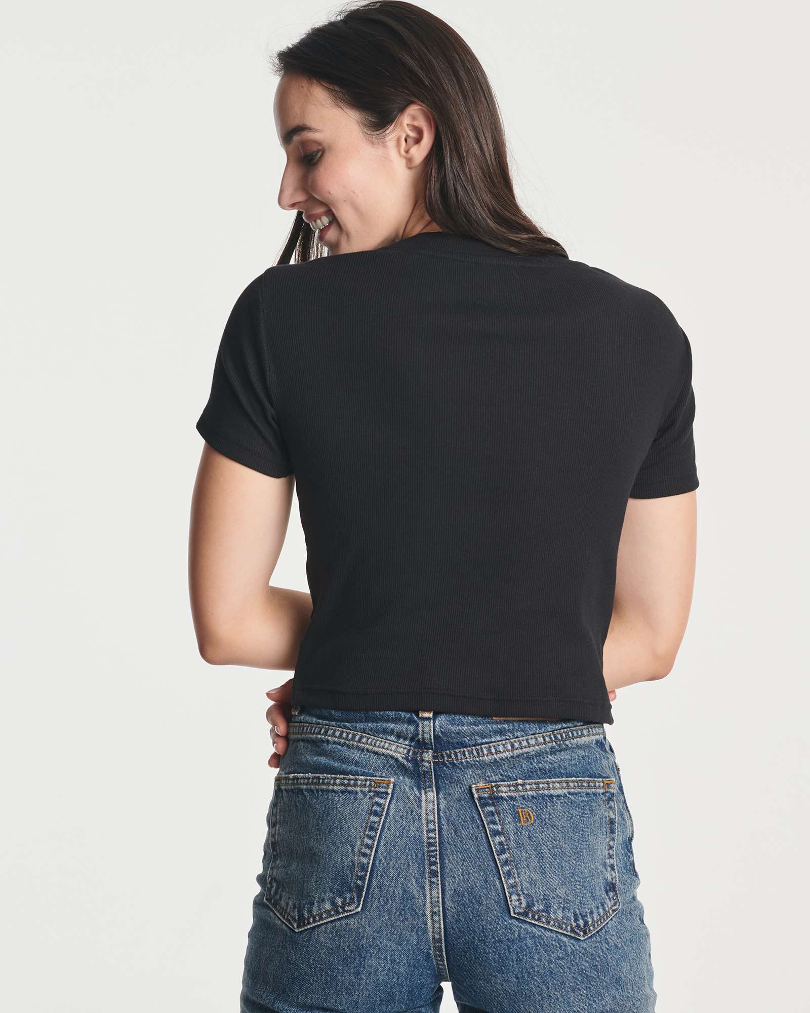 4 Pack: Women's Short Sleeve Ribbed Knit Crop Top