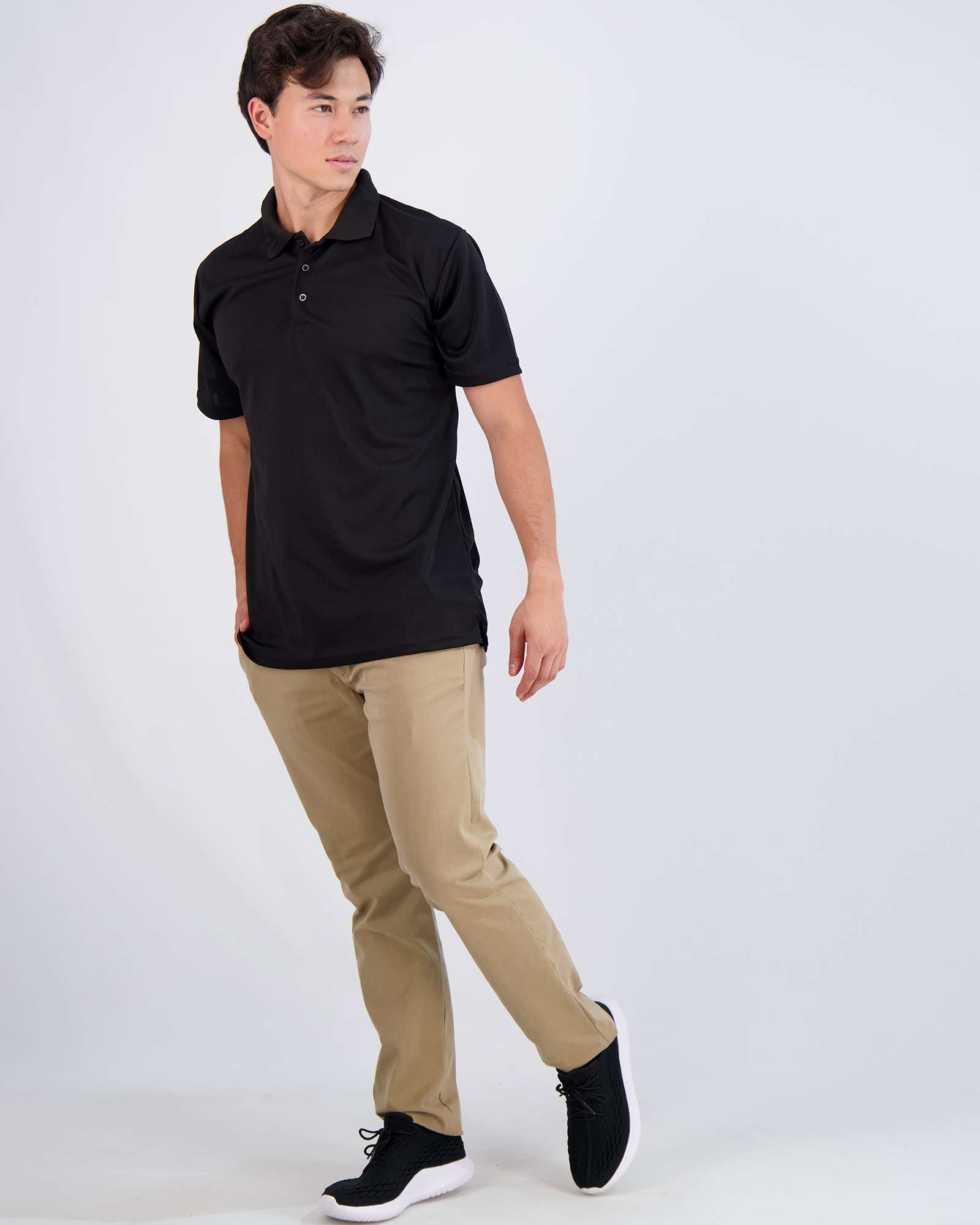 3 Pack: Mens Quick-Dry Short Sleeve Performance Polo Shirt