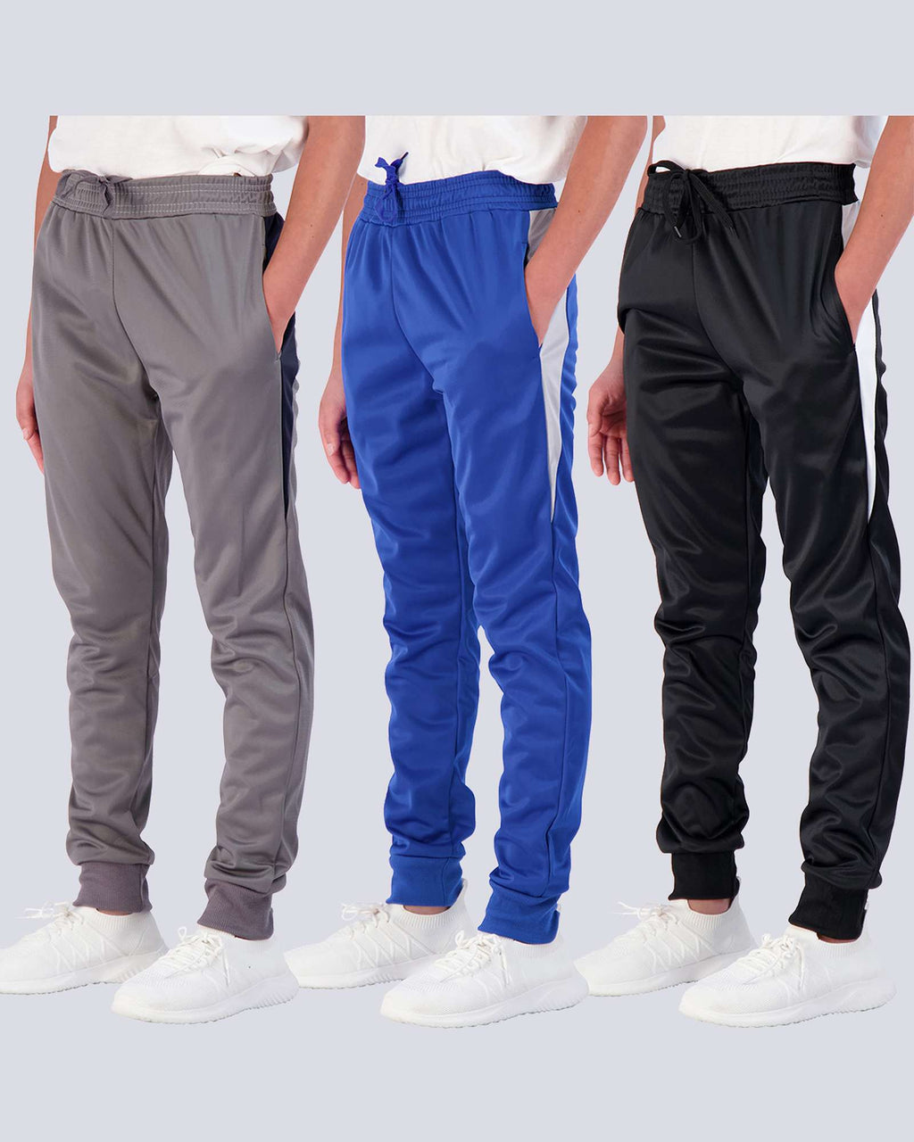 3 Pack: Boys Active Fleece-Lined Tricot Jogger Sweatpants