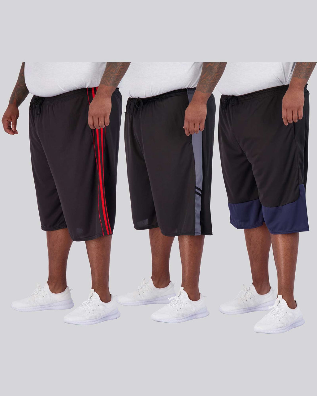 5 Pack: Mens Mesh Active Basketball Shorts (3X-5X)