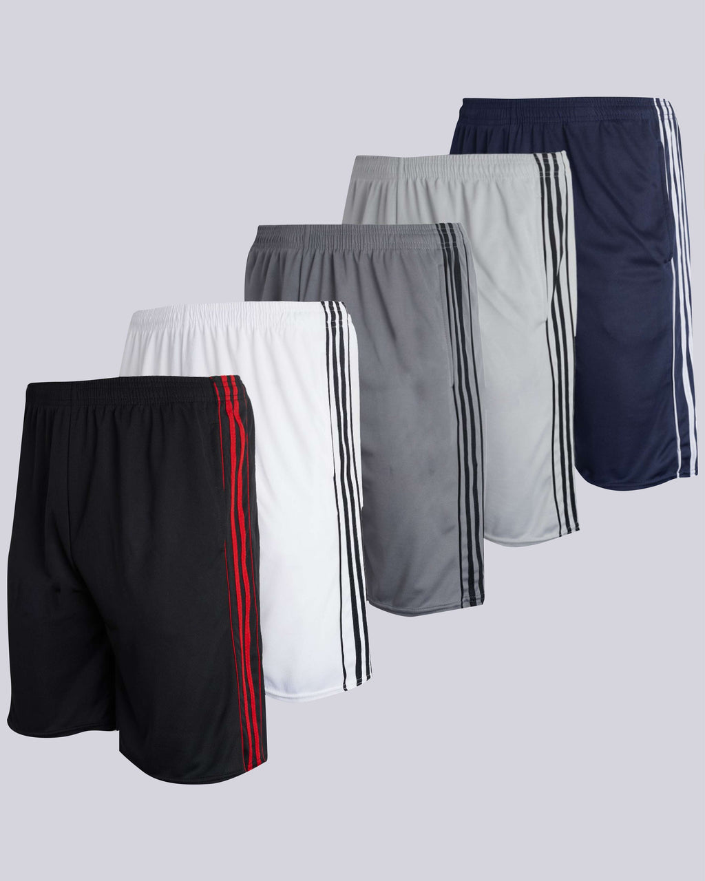 5 Pack: Men's Mesh Athletic Gym Shorts