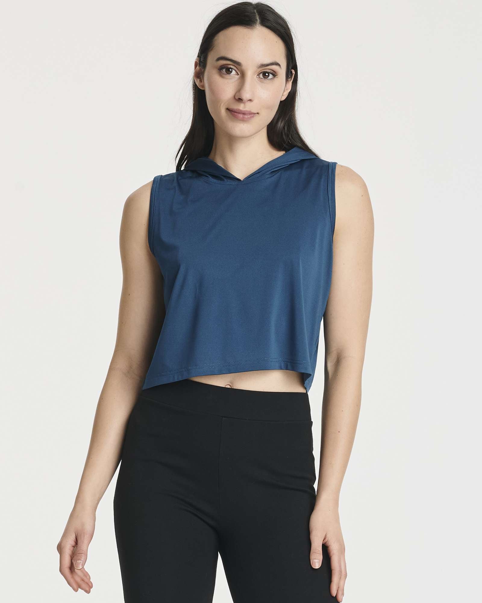 3 Pack: Women's Sleeveless Cropped Tank Top Hoodie